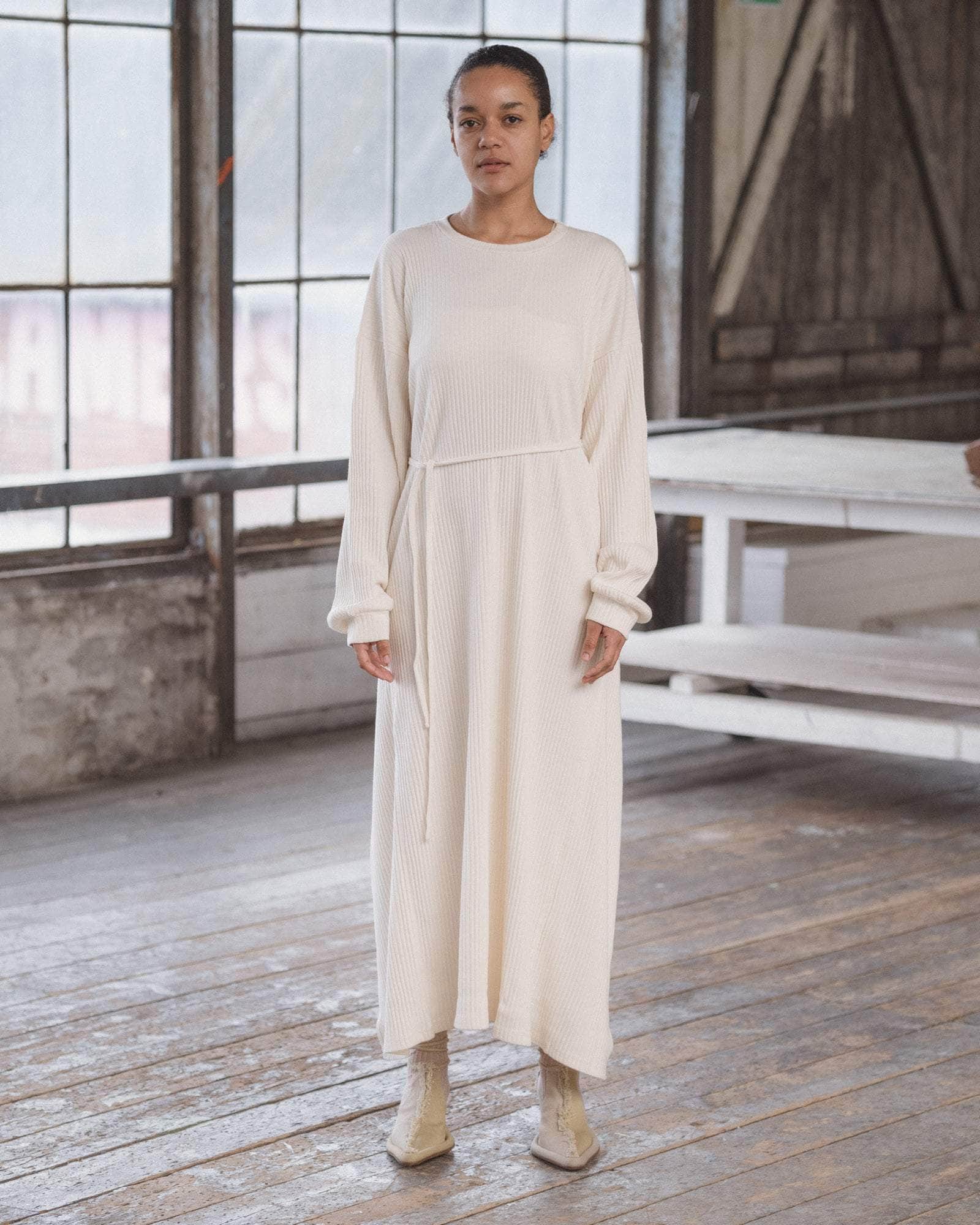 Baserange Off-White Shaw Kaftan Midi Dress Baserange Off-White Shaw Kaftan Midi Dress