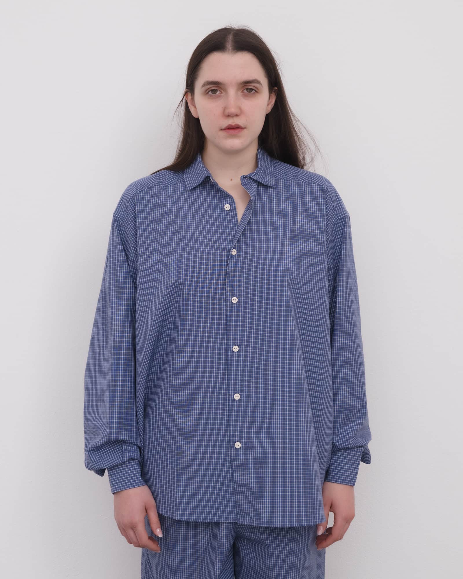 Claude Shirt in Ace check | リヨセル ポプリン | Baserange