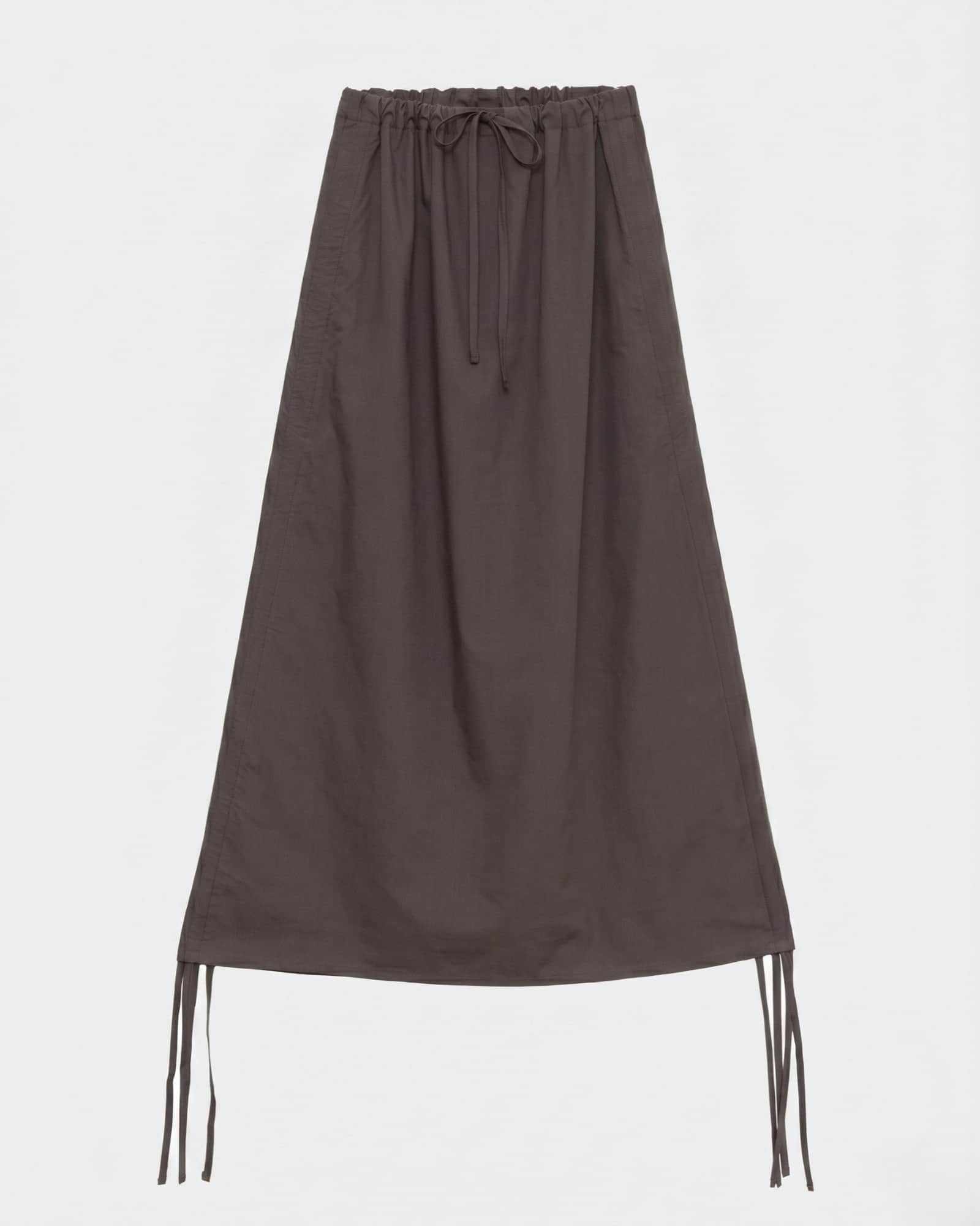 Pictorial Skirt in Mara brown | Organic cotton poplin | Baserange