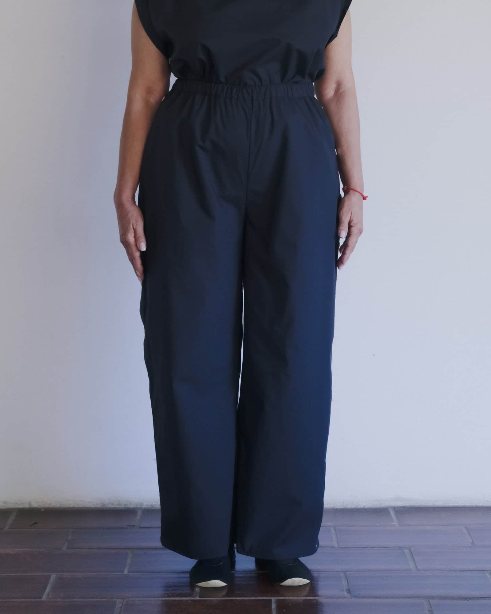Baserange Organic Cotton Poplin Part Pants, Black / M