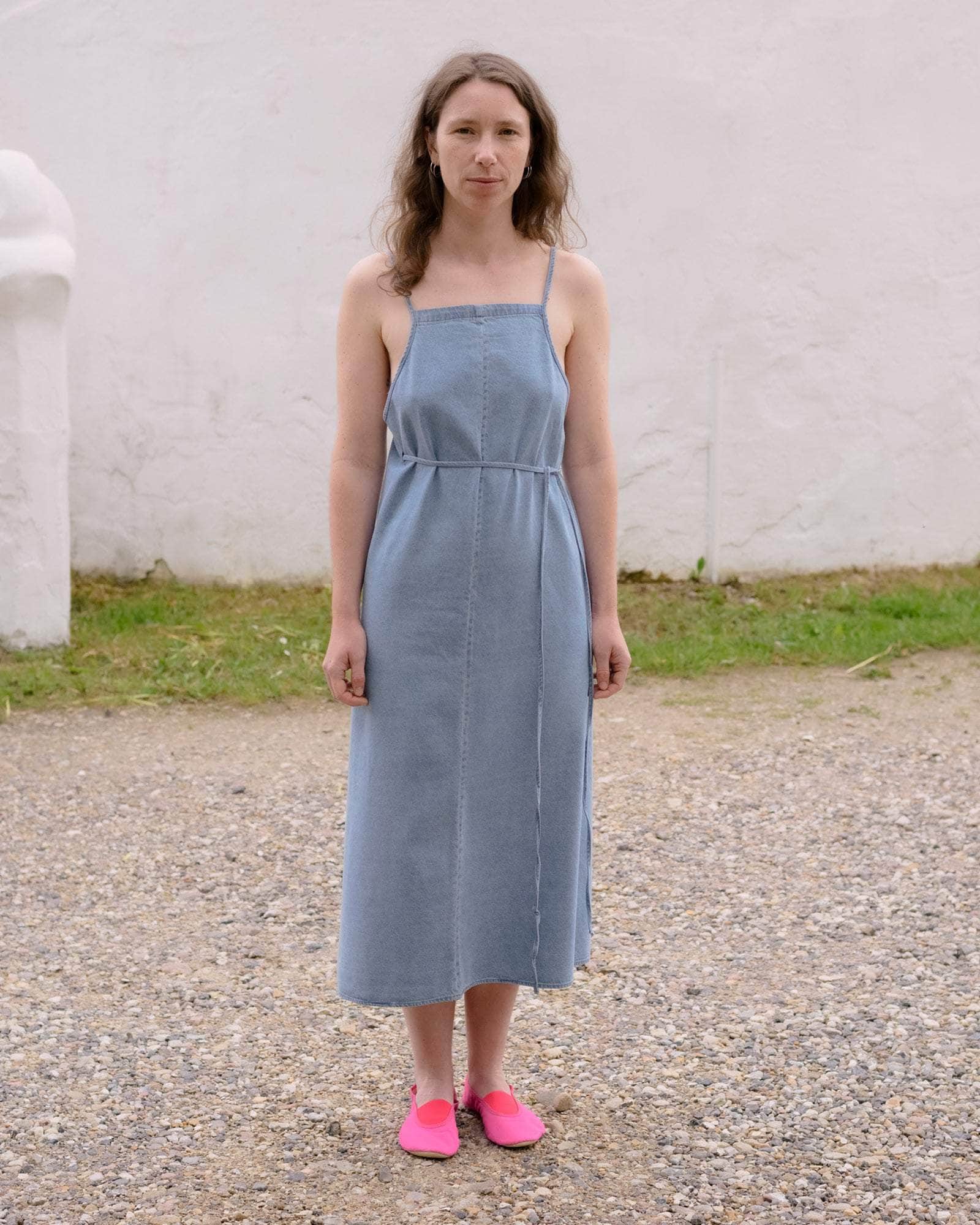 Baserange Silk Cotton Yumi Apron Dress, LIGHT BLUE WASH / XS - Sustainable clothing for women Baserange Silk Cotton Yumi Apron Dress, LIGHT BLUE WASH / XS - Sustainable clothing for women