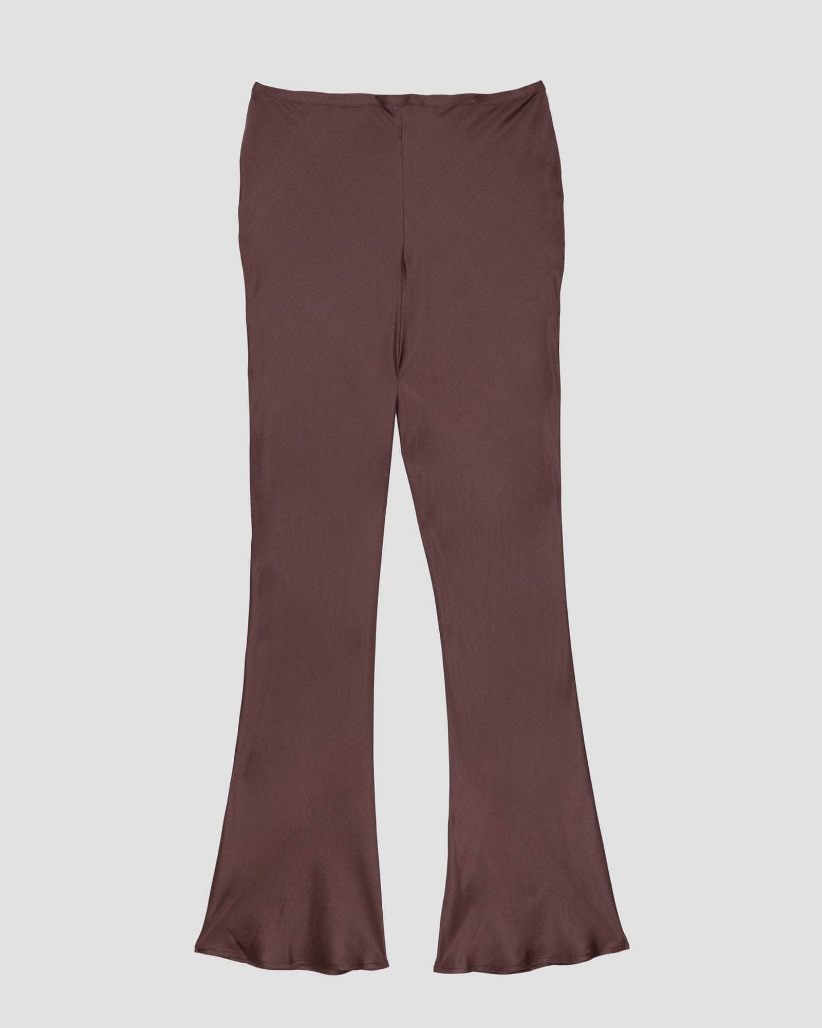 Dydine Pants in Dark brown | Ecovero satin | Baserange