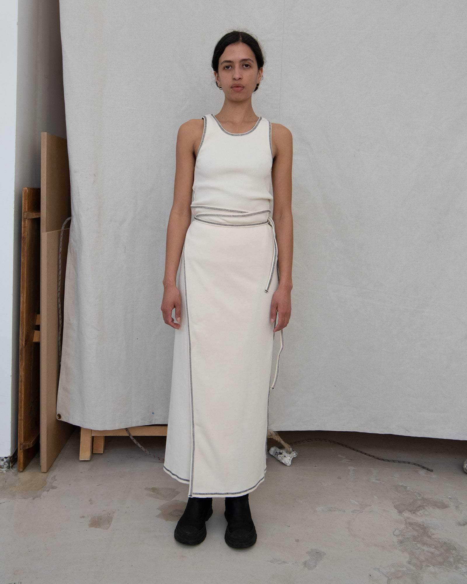 BASERANGE BOTTOMS Garble Wrap Skirt