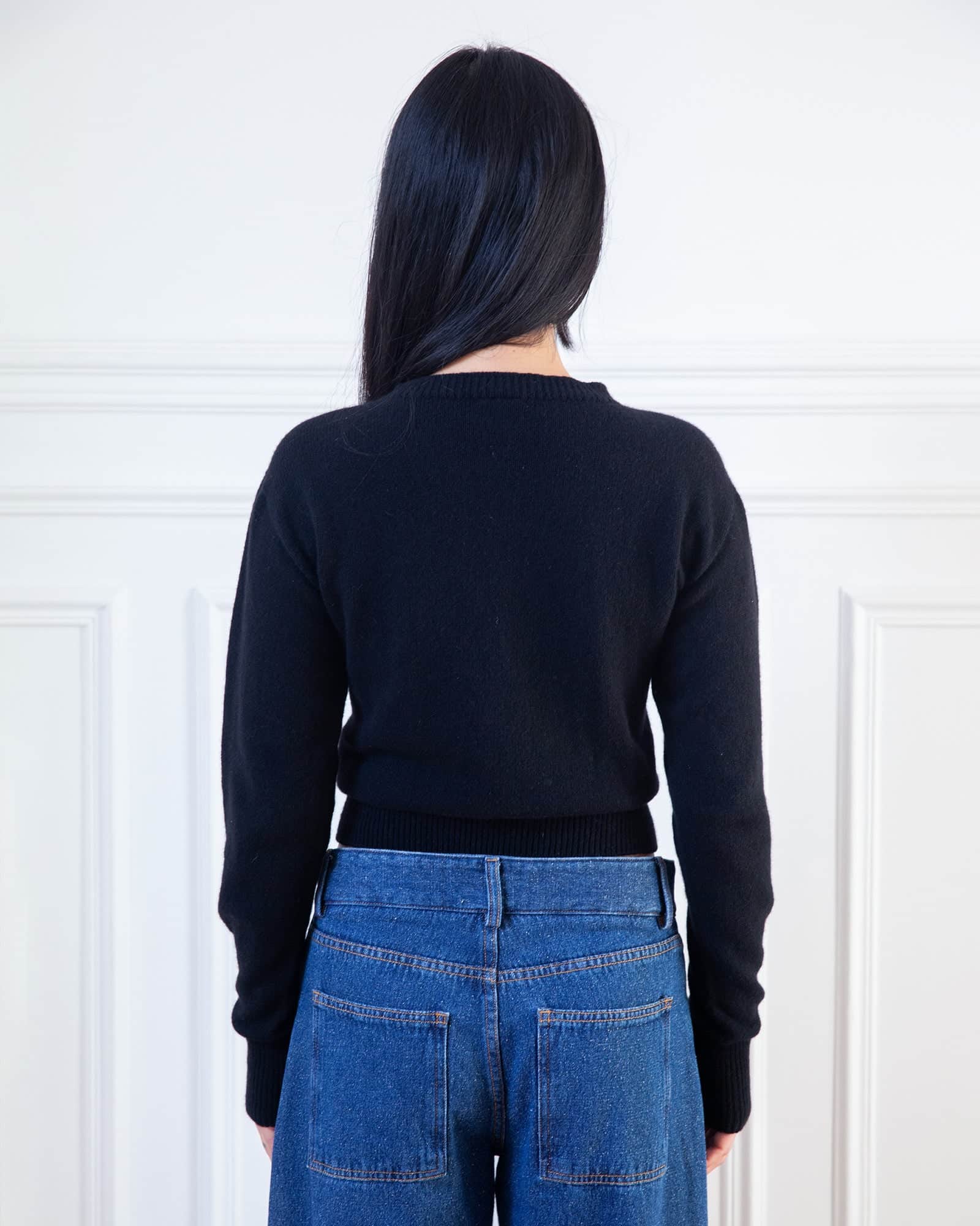 Tier Cardigan in Black | Recycled cashmere | Baserange