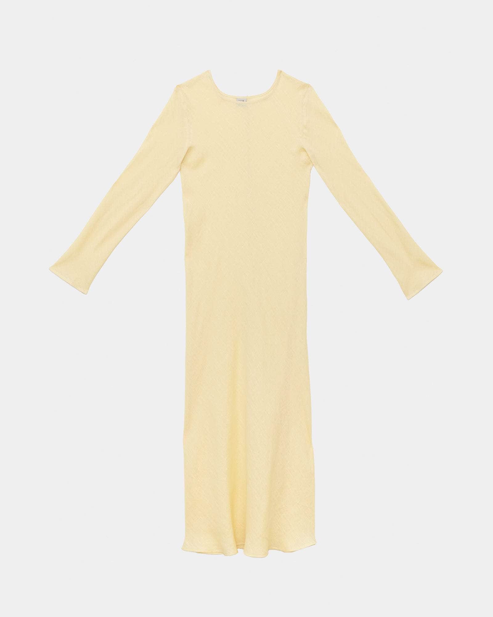 light yellow long sleeve dress Light Yellow Modest Chiffon Flare Sleeves A-Line Long Dress S / Red