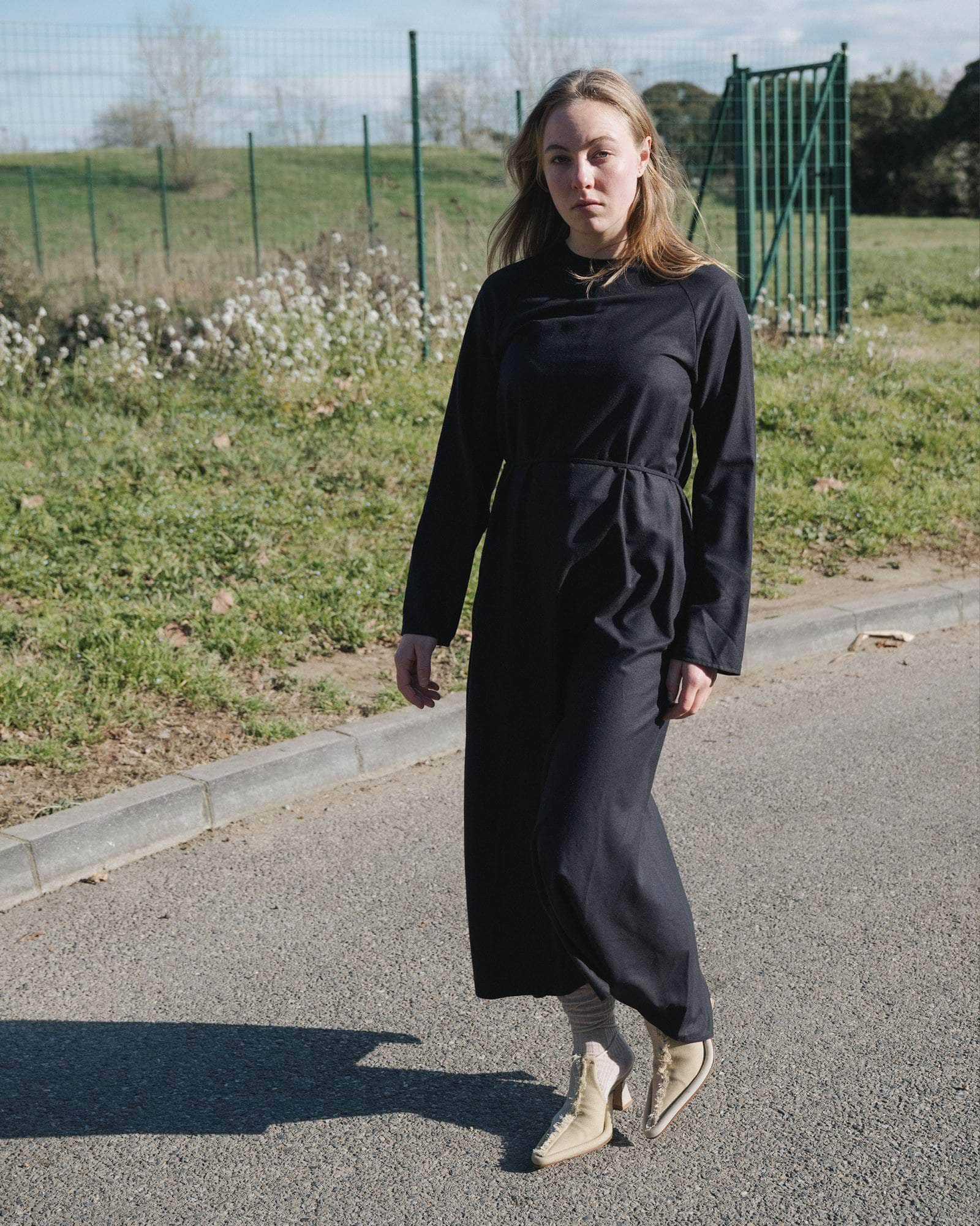 BASERANGE Dress Long Sleeve Apron Dress