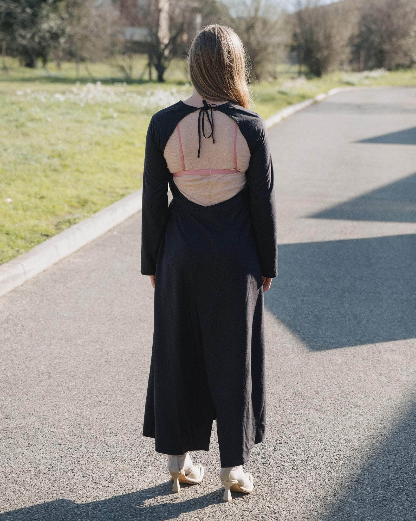 BASERANGE Dress Long Sleeve Apron Dress