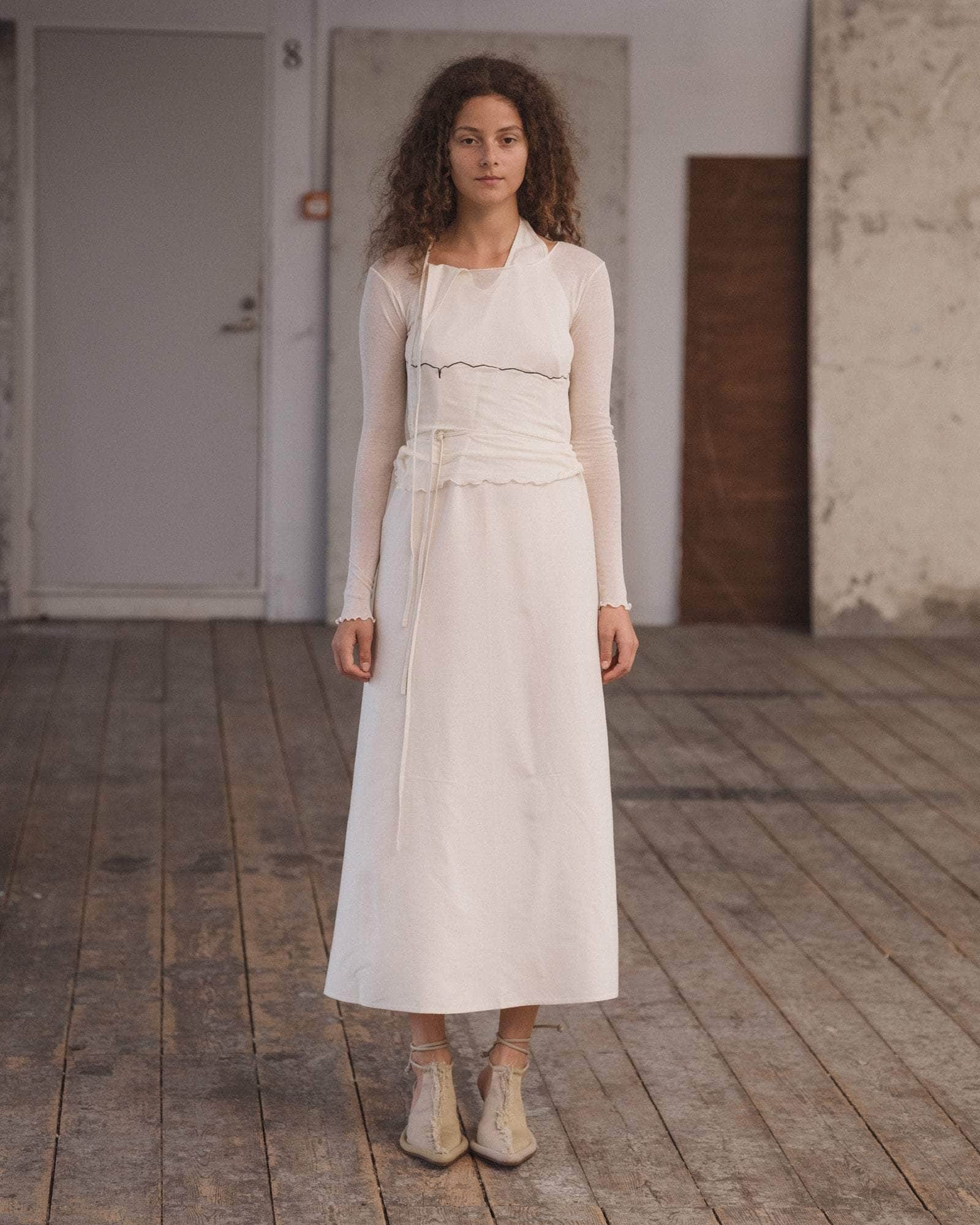 Apron Dress in Off white | Wild silk Apron Dress in Off white | Wild silk