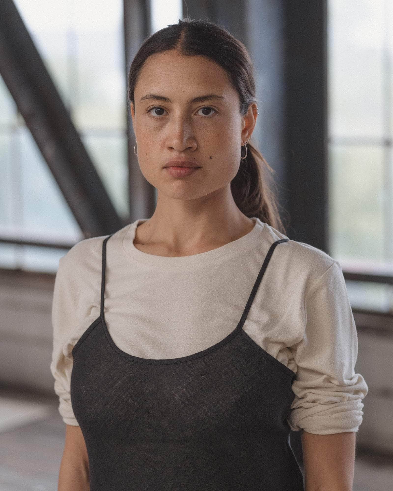 Dydine Dress in Black | Fine linen | Baserange