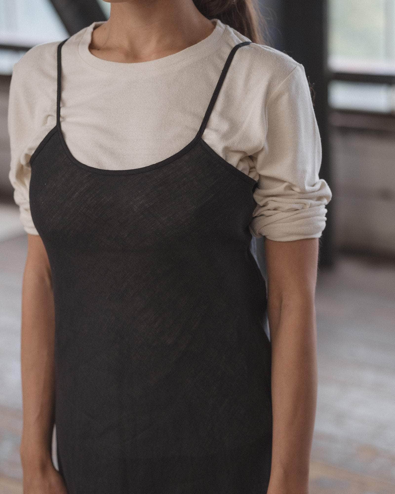 baserange linen dress Rene Dress in Aubergine | Crinkle linen