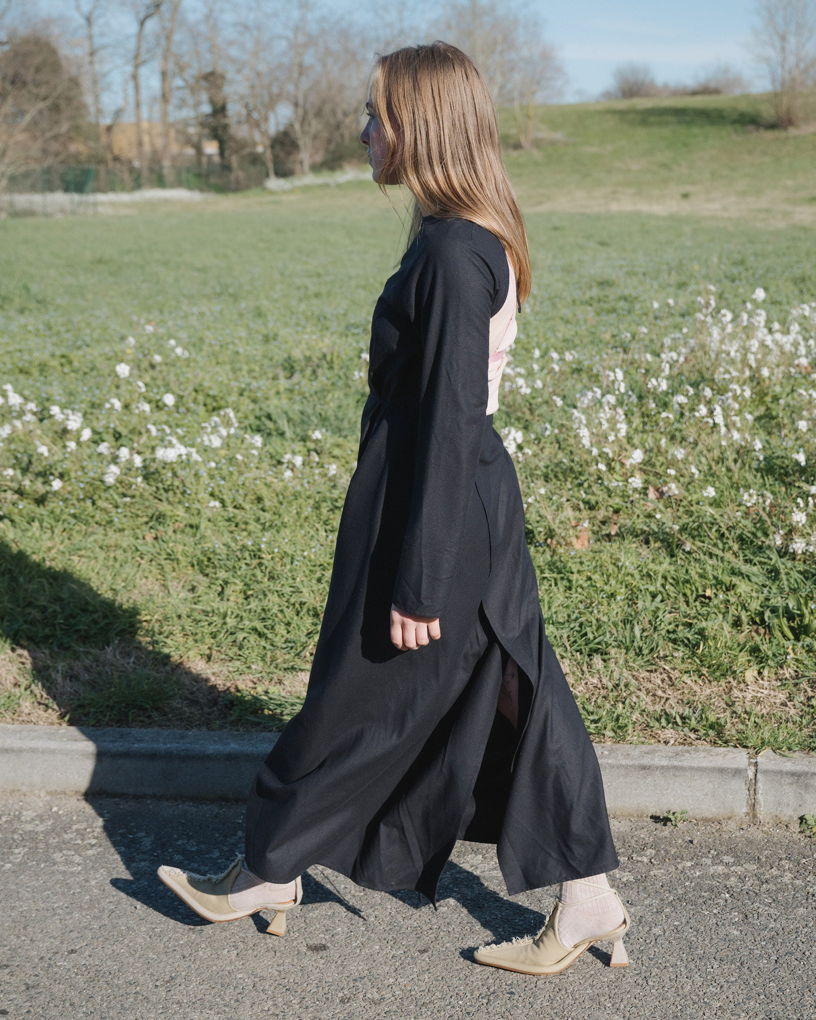 long sleeve spring dresses Linen Dress