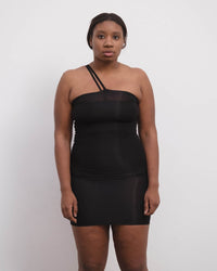 Nida Slipdress met één bandje - BLACK / XS