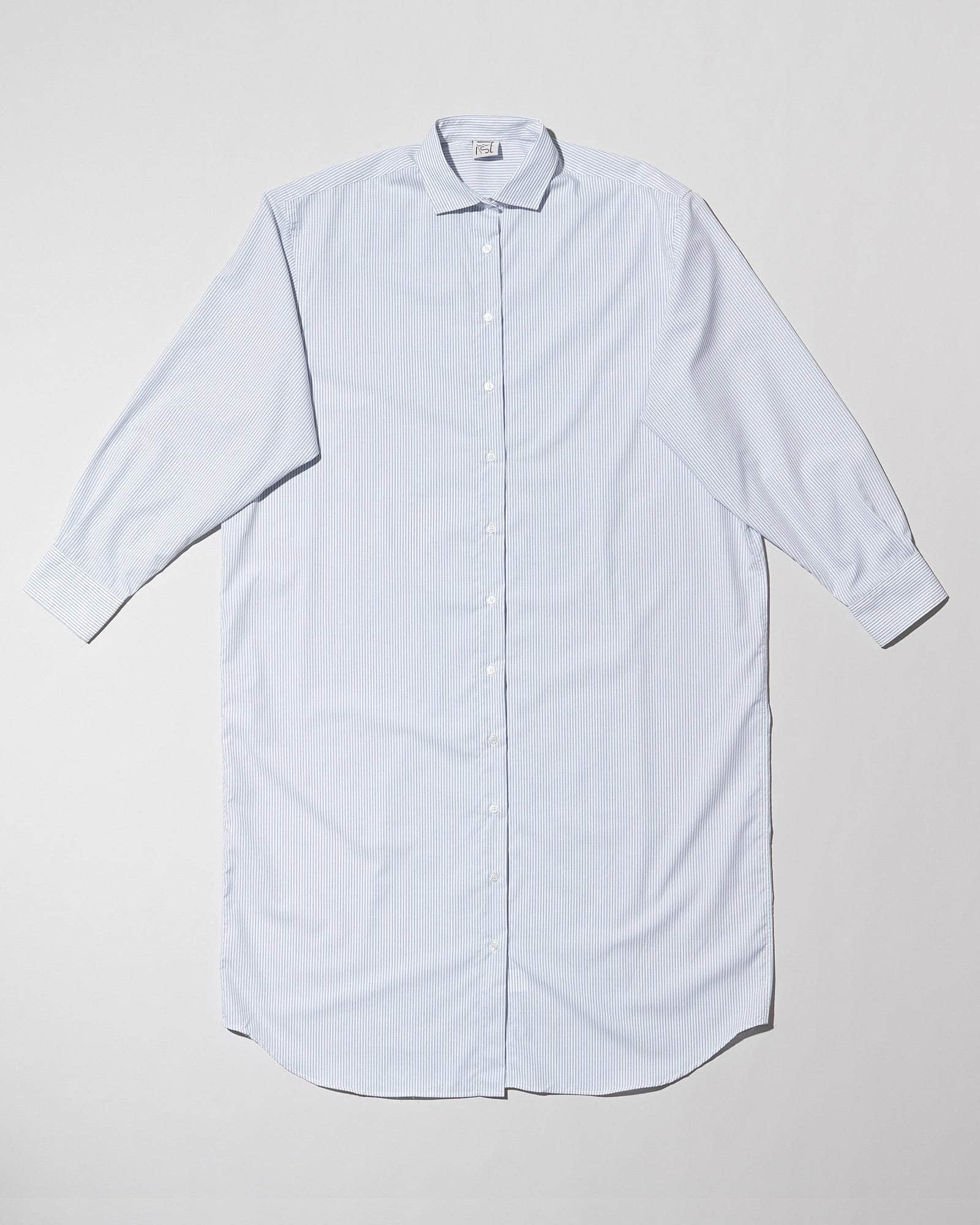 baserange ole shirt dress Ole Shirt Dress in Blue with stripe | Organic cotton poplin