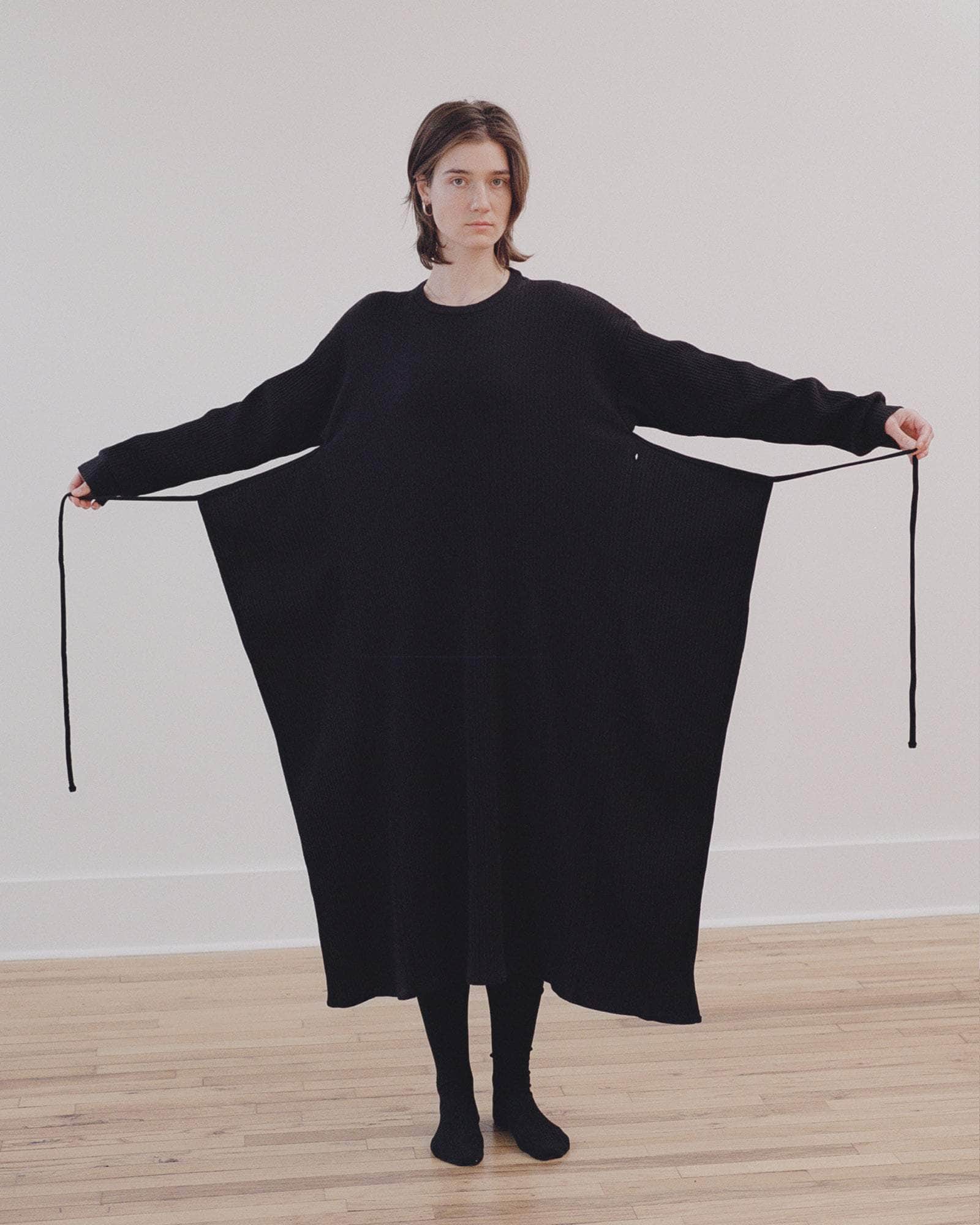 Shaw Kaftan in Black | Organic cotton fleece | Baserange Shaw Kaftan in Black | Organic cotton fleece | Baserange