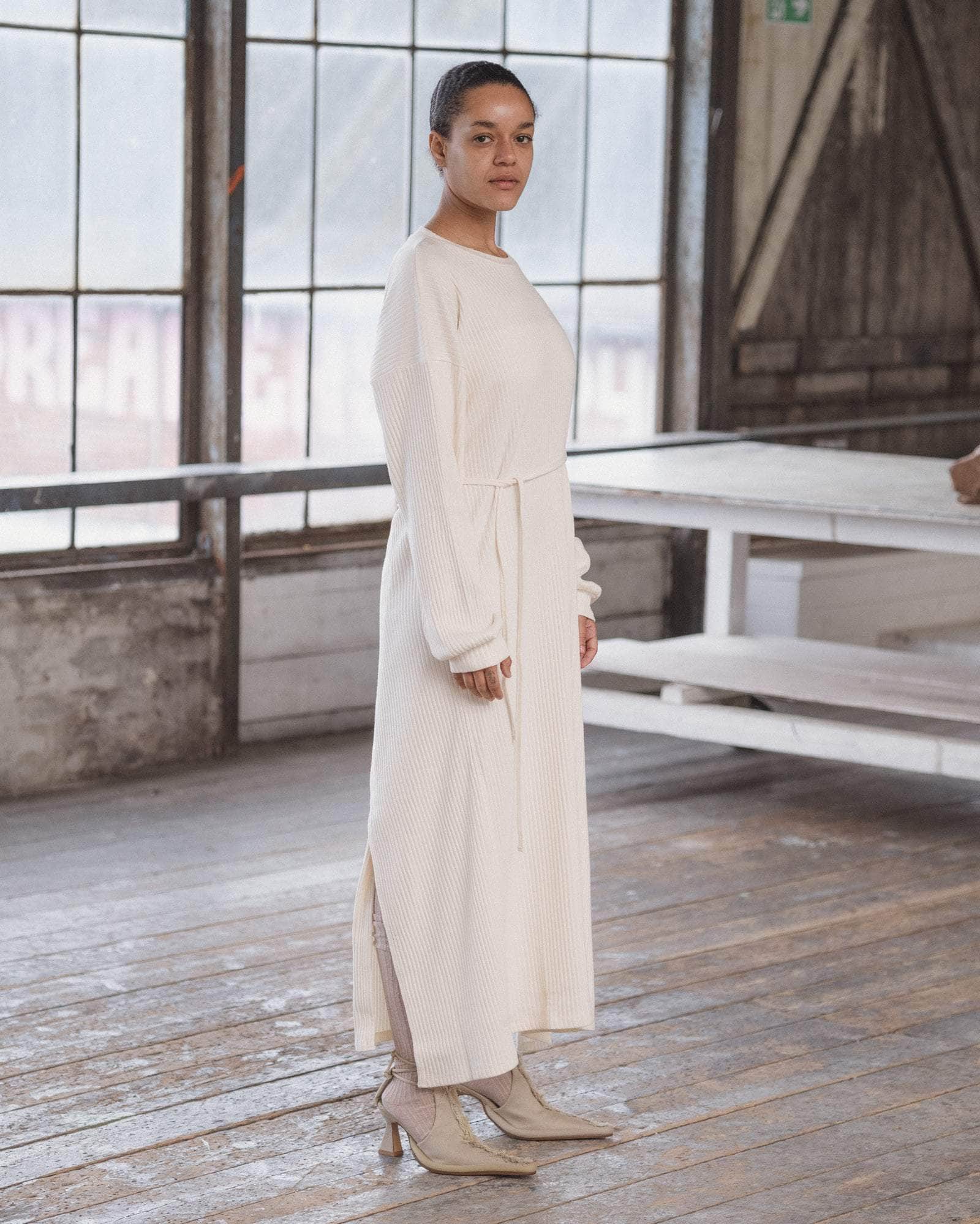 Baserange Off-White Shaw Kaftan Midi Dress Baserange Off-White Shaw Kaftan Midi Dress