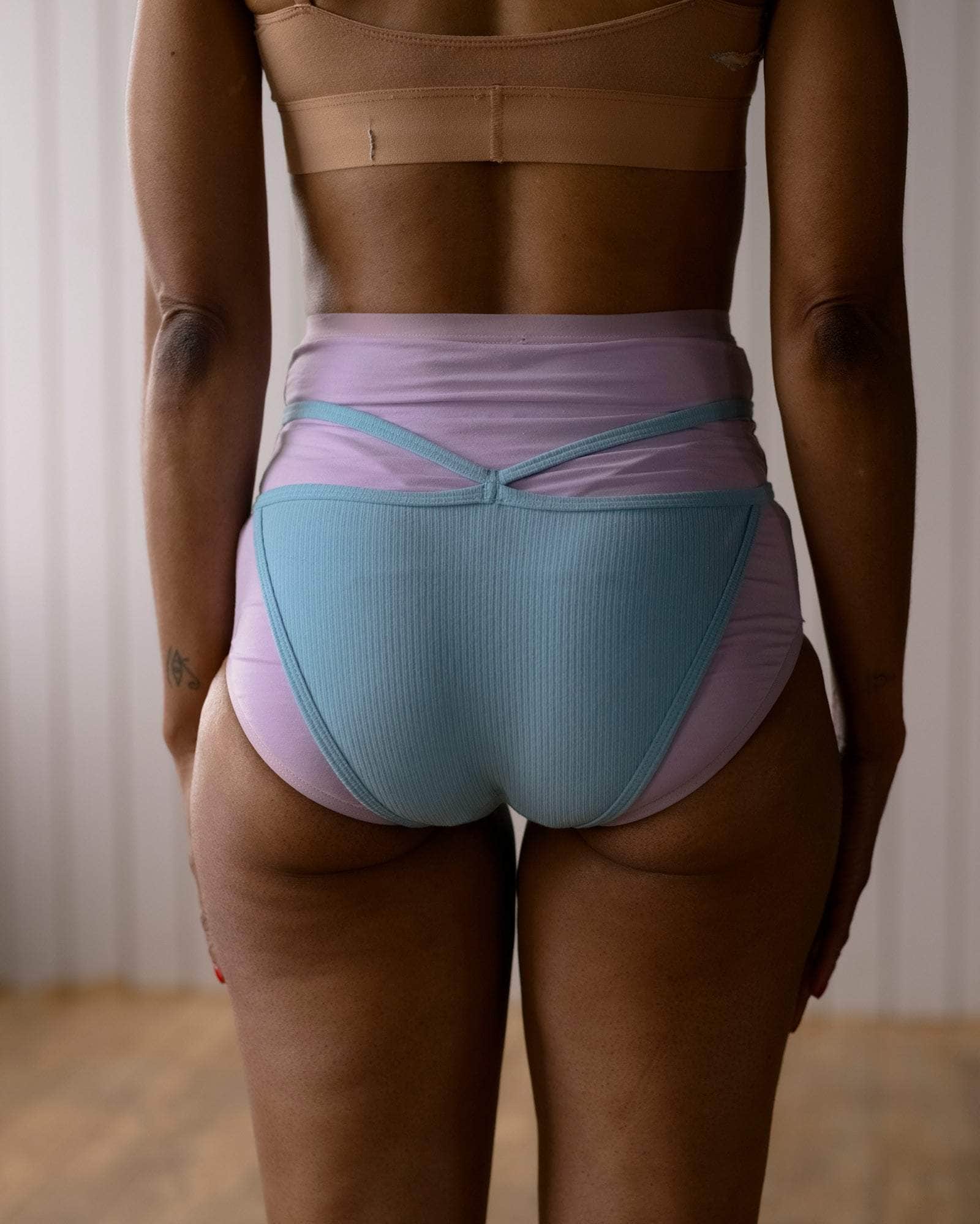 BASERANGE KNITTED BLUE / S Repair Nida Pants No.134