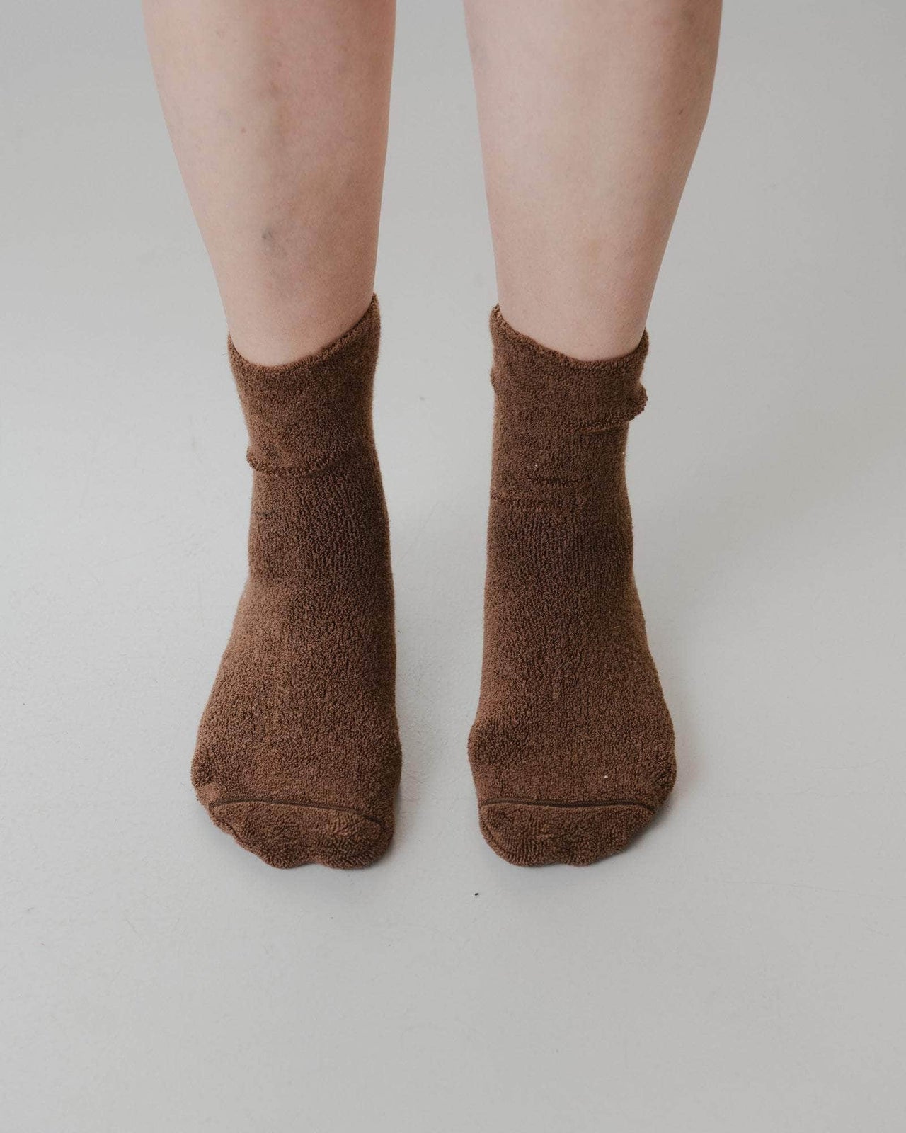 baserange Chaussettes mi-hautes à boucles - Coton biologique texturé