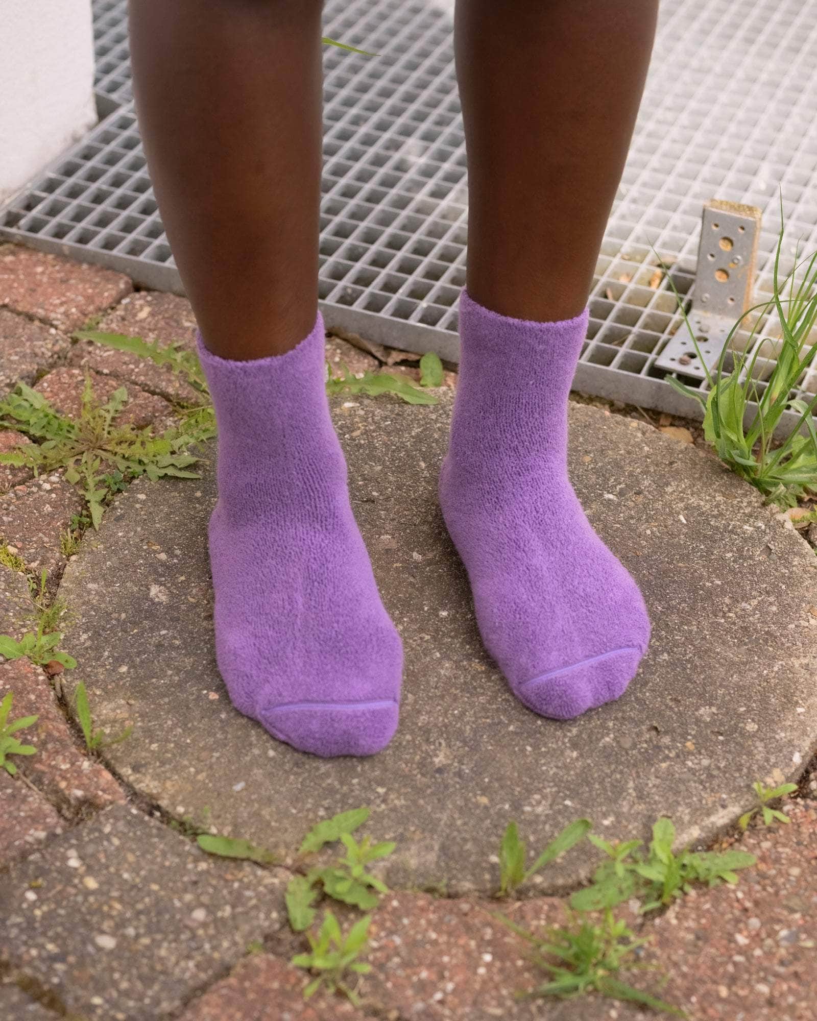 BASERANGE KNITTED BUCKLE OVERANKLE SOCKS