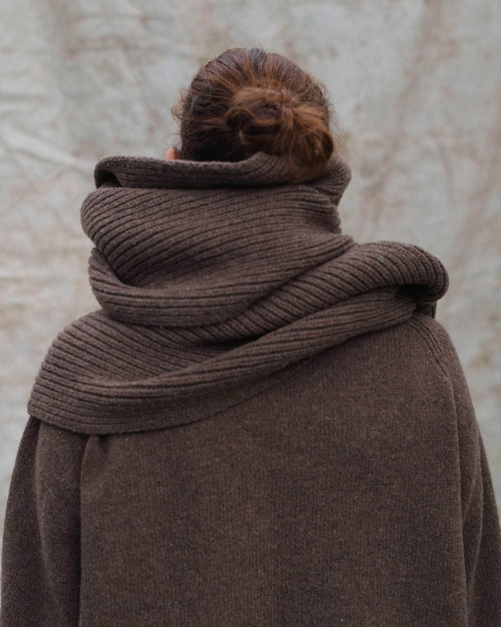 BASERANGE KNITTED BUREL BROWN / ONE SIZE PACK MEA SCARF & RIBBED GLOVES