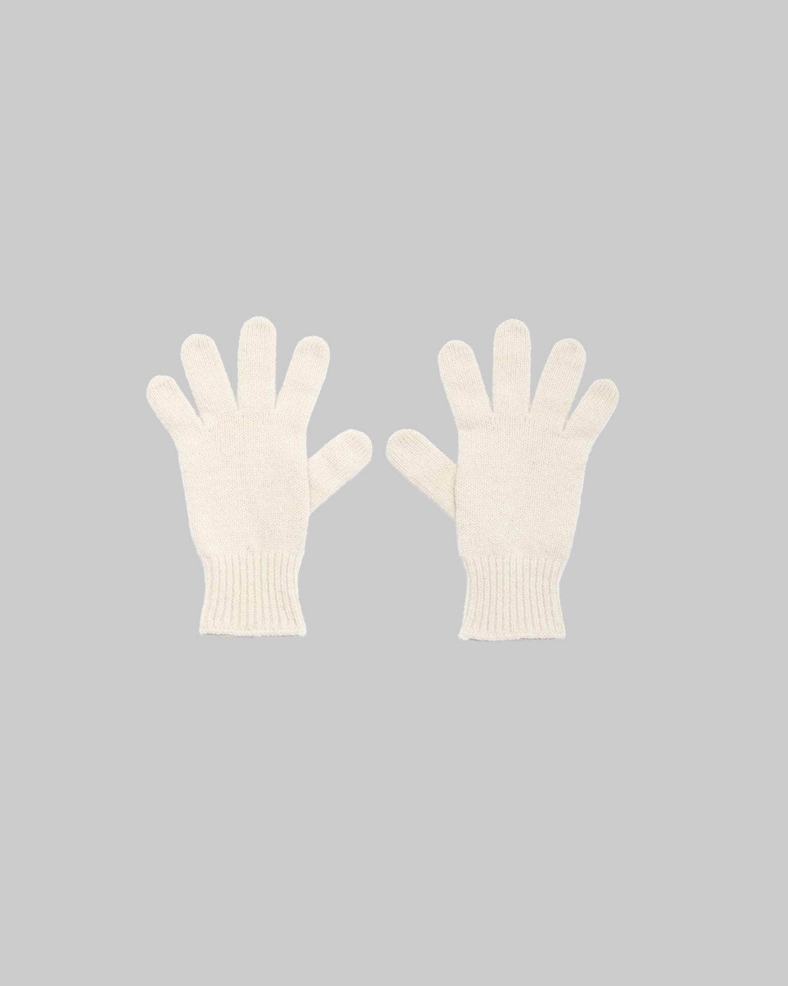 BASERANGE KNITTED CHAUME SAND / ONE SIZE RIBBED GLOVES