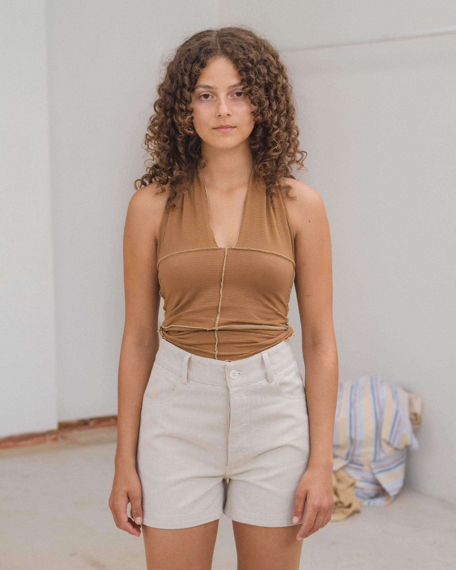 Fresh Styles - BaseRange New Arrivals & Latest Drops 5 Cinder Halter Top - Fine Organic Cotton Rib
