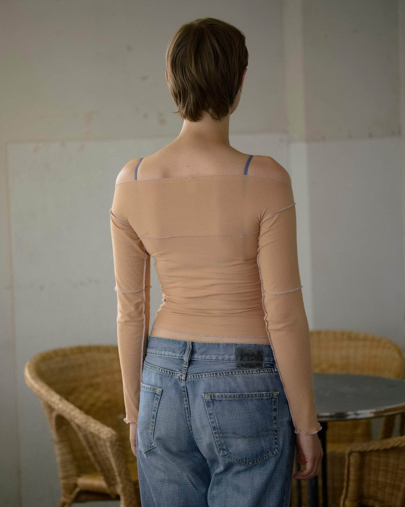 BASERANGE KNITTED CINDER LONG SLEEVE TEE