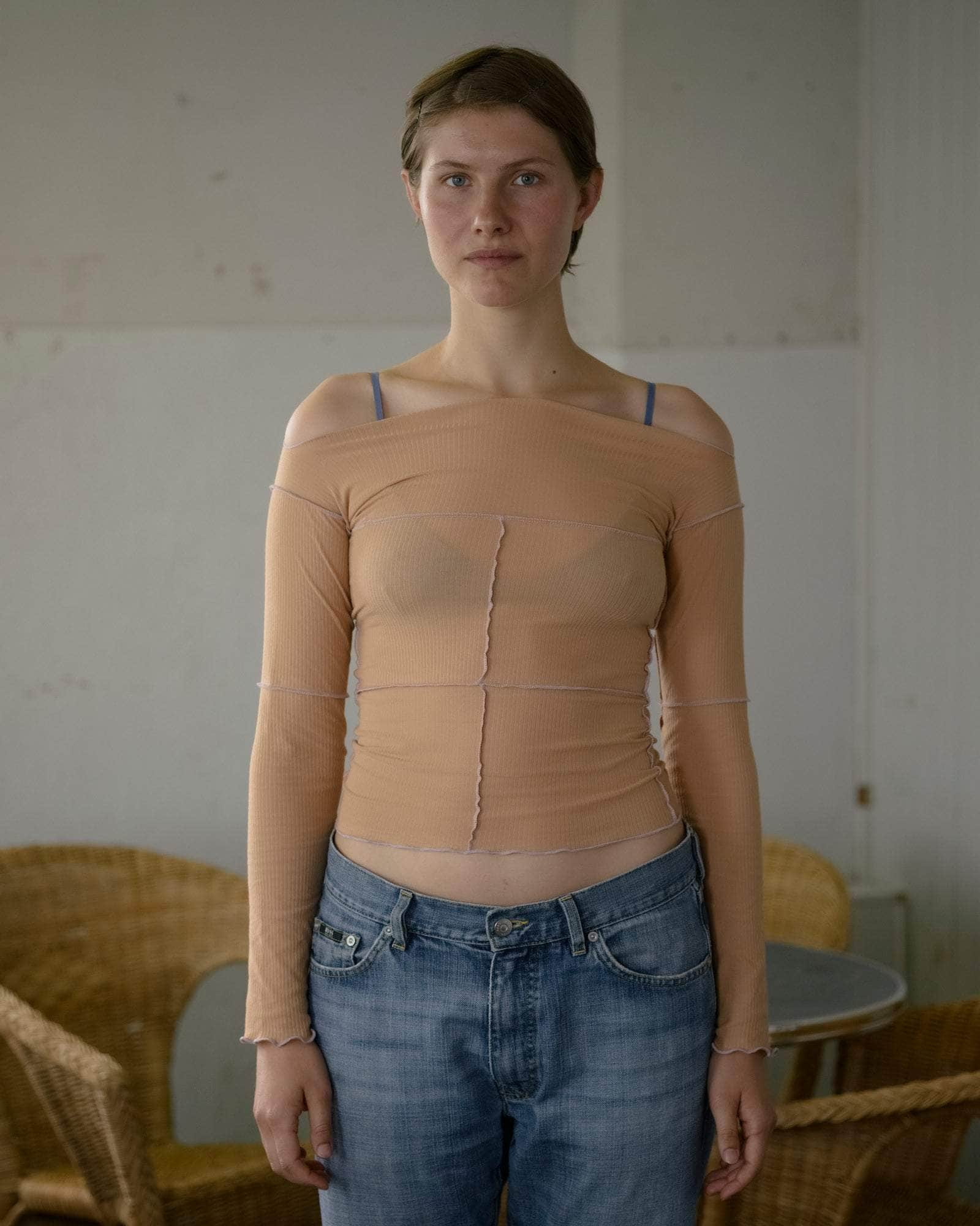 BASERANGE KNITTED CINDER LONG SLEEVE TEE