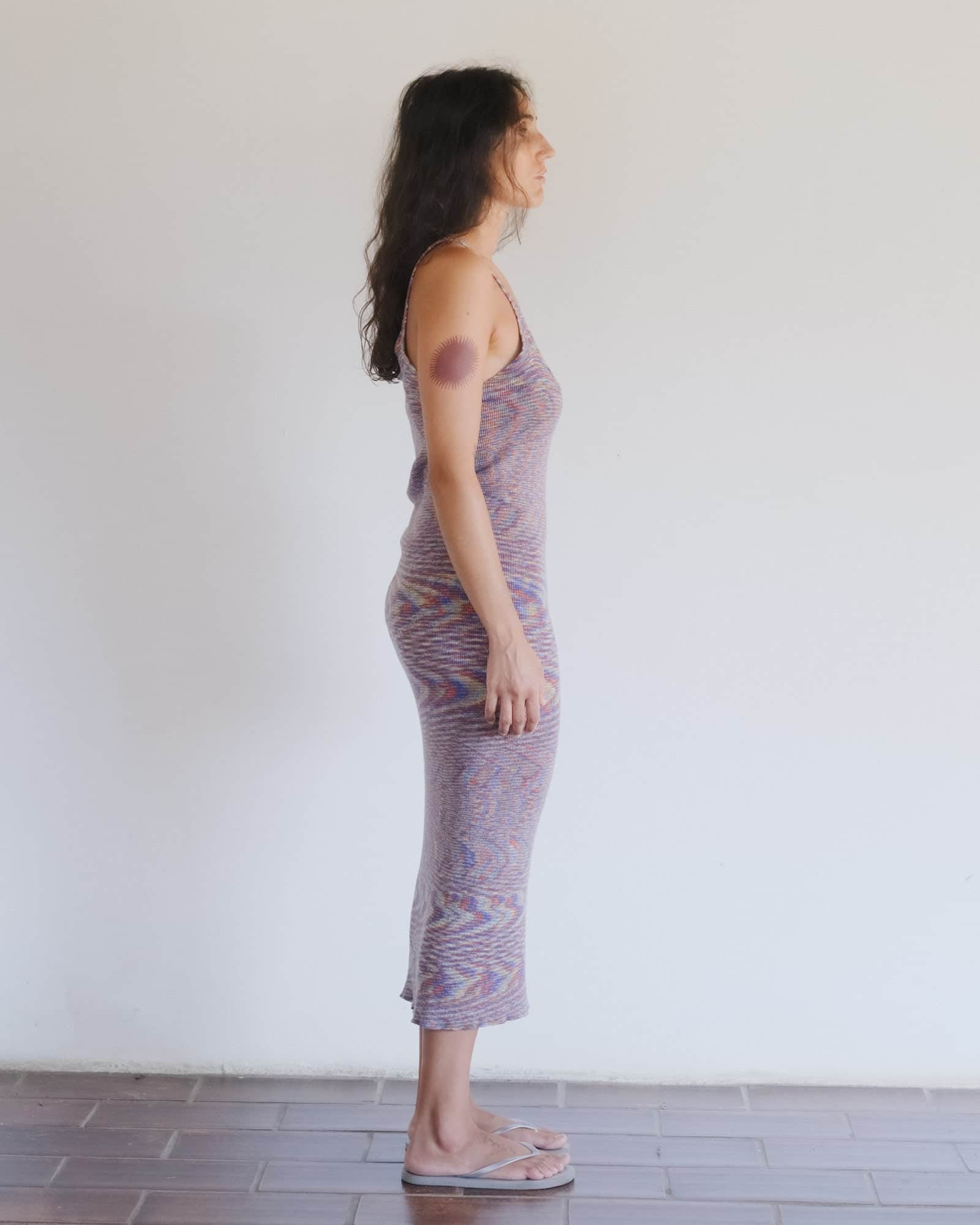 BASERANGE KNITTED FLUTE DRESS