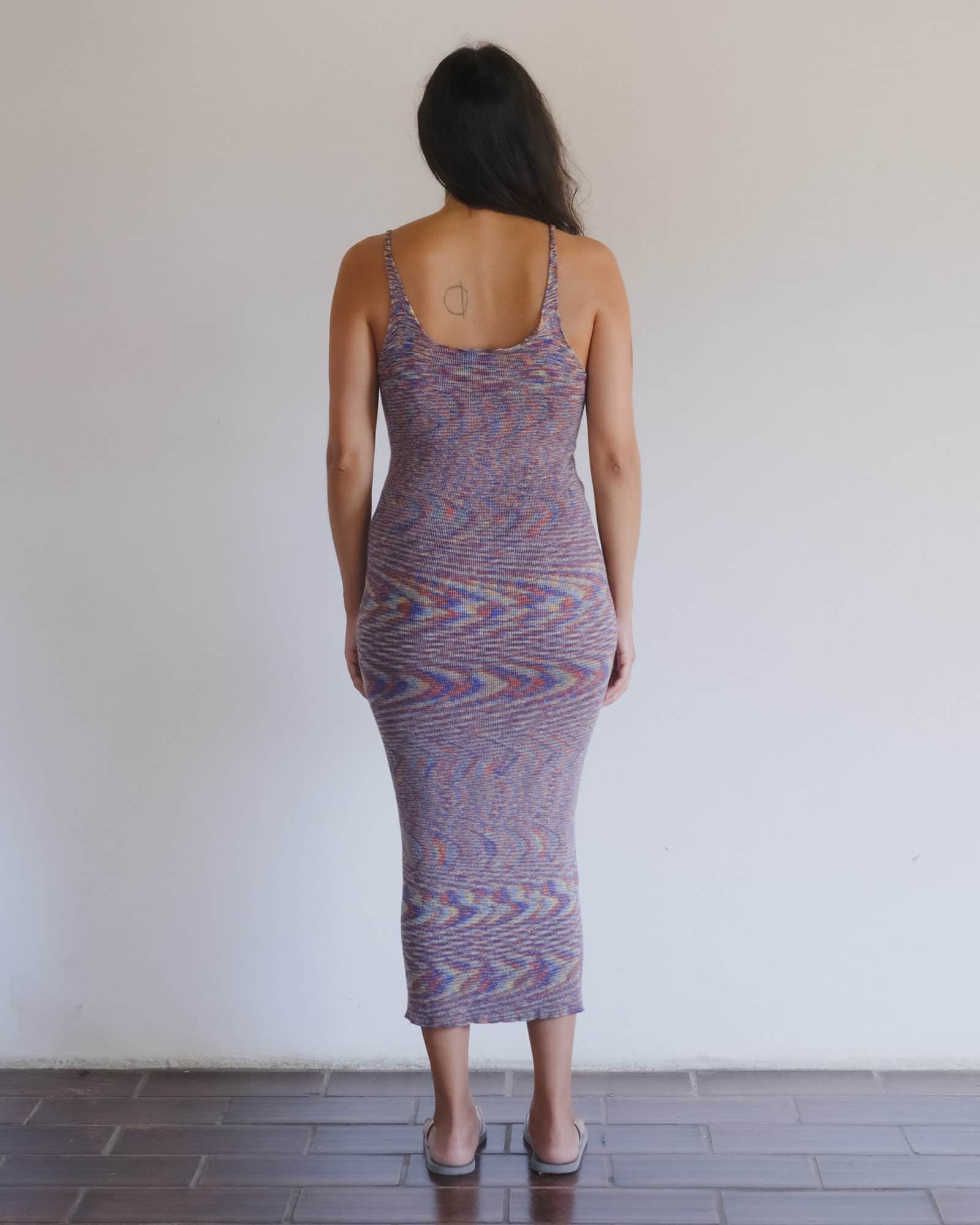 BASERANGE KNITTED FLUTE DRESS