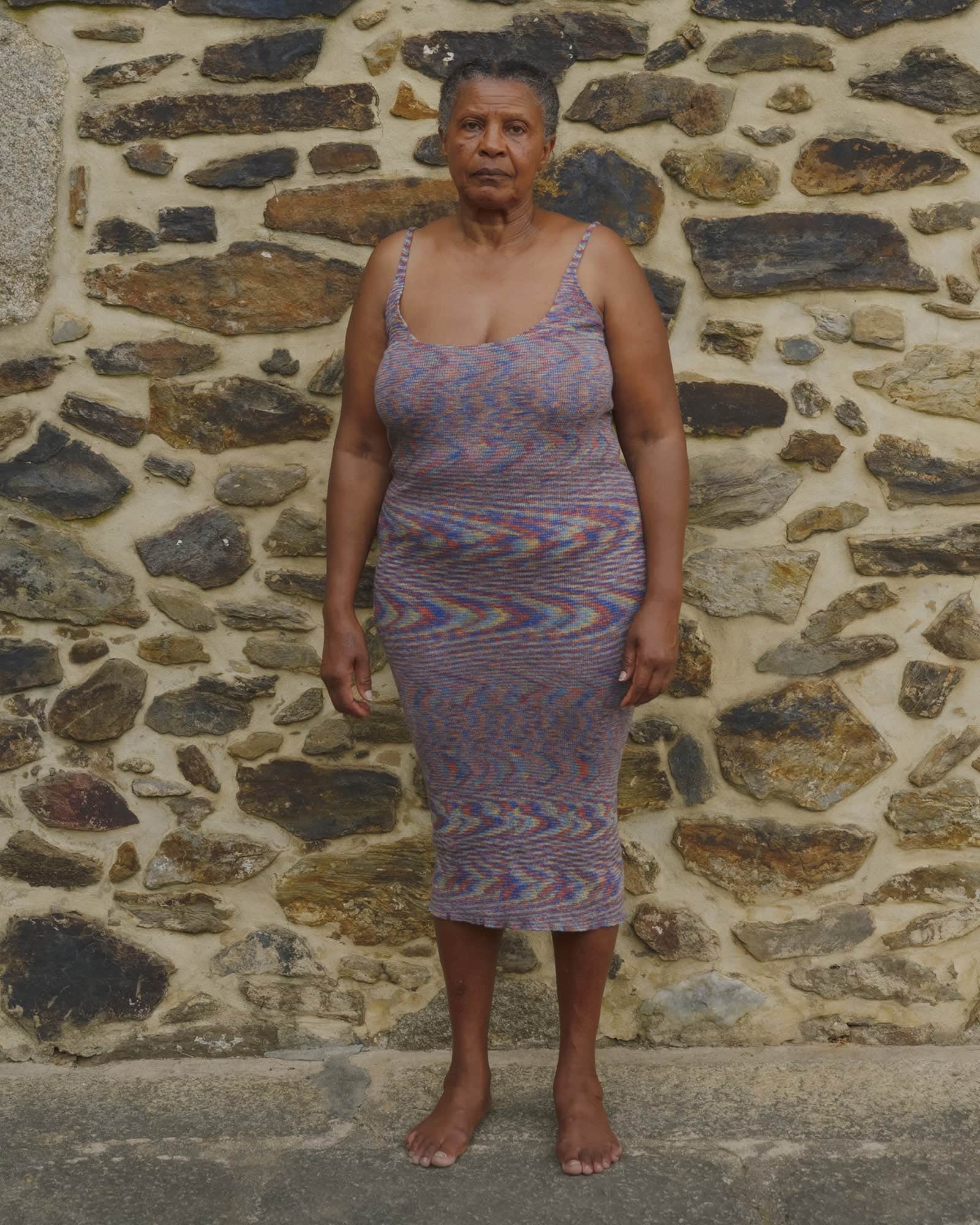 BASERANGE KNITTED FLUTE DRESS