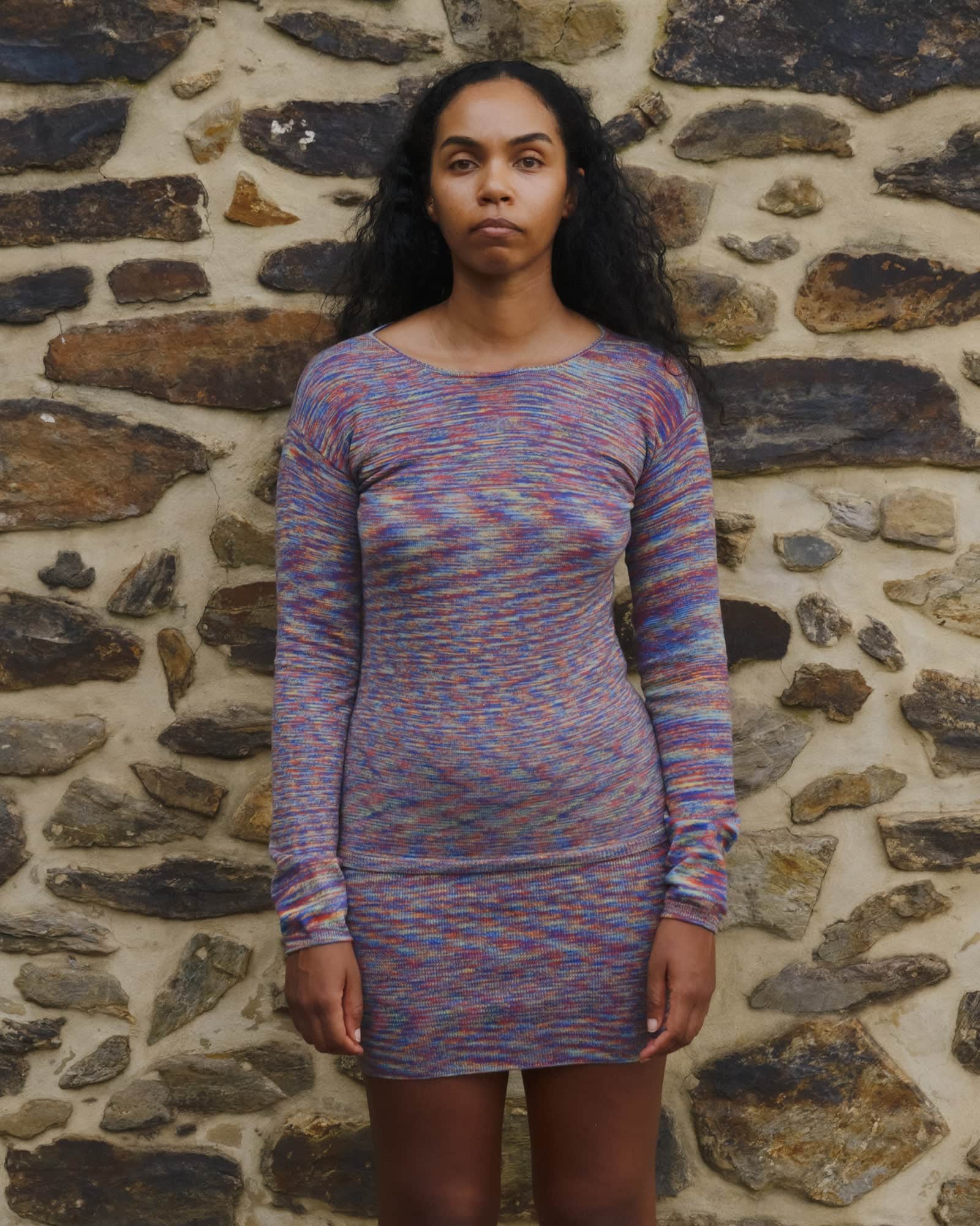 BASERANGE KNITTED FLUTE SKIRT