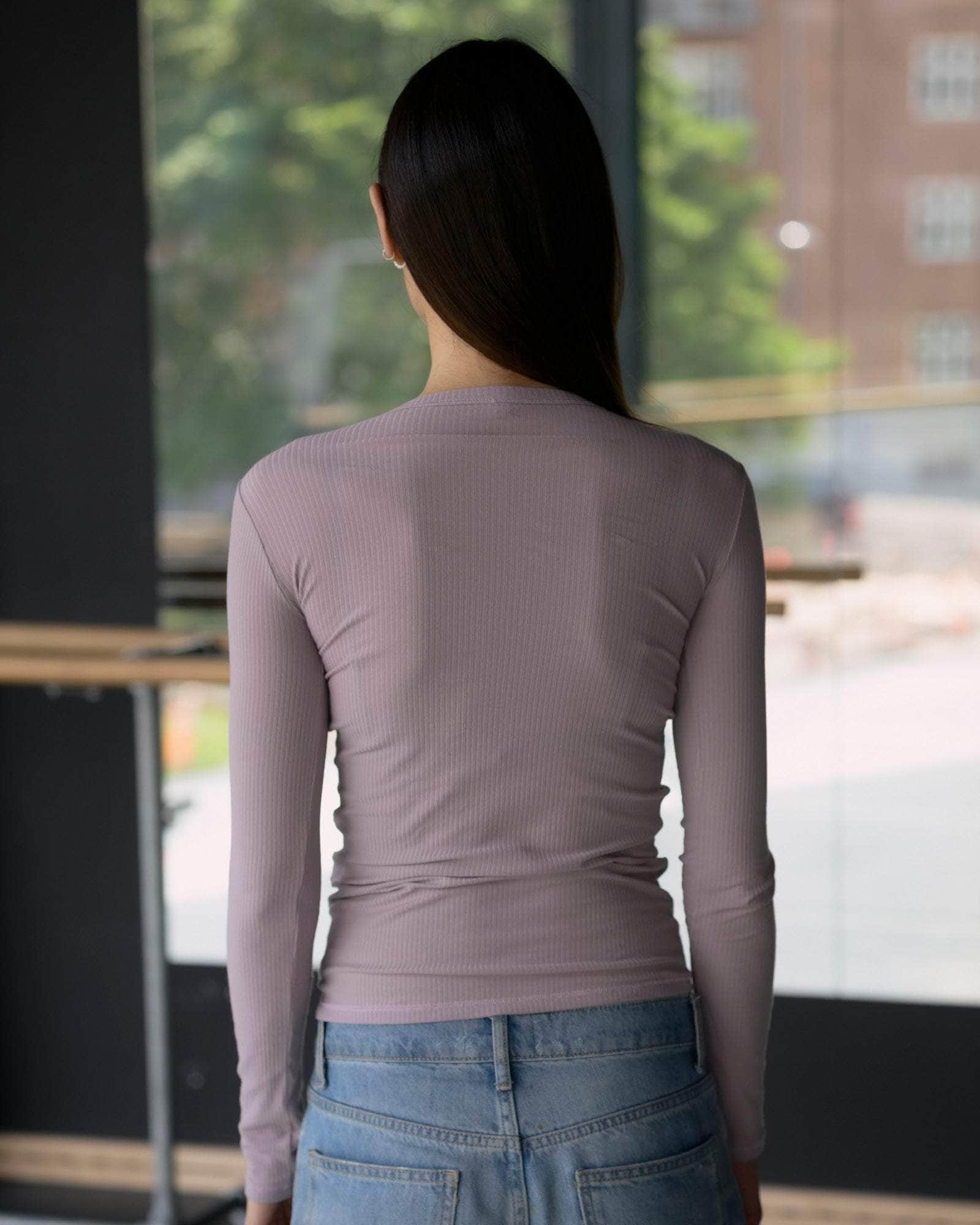 BASERANGE KNITTED HEART LONG SLEEVE TEE