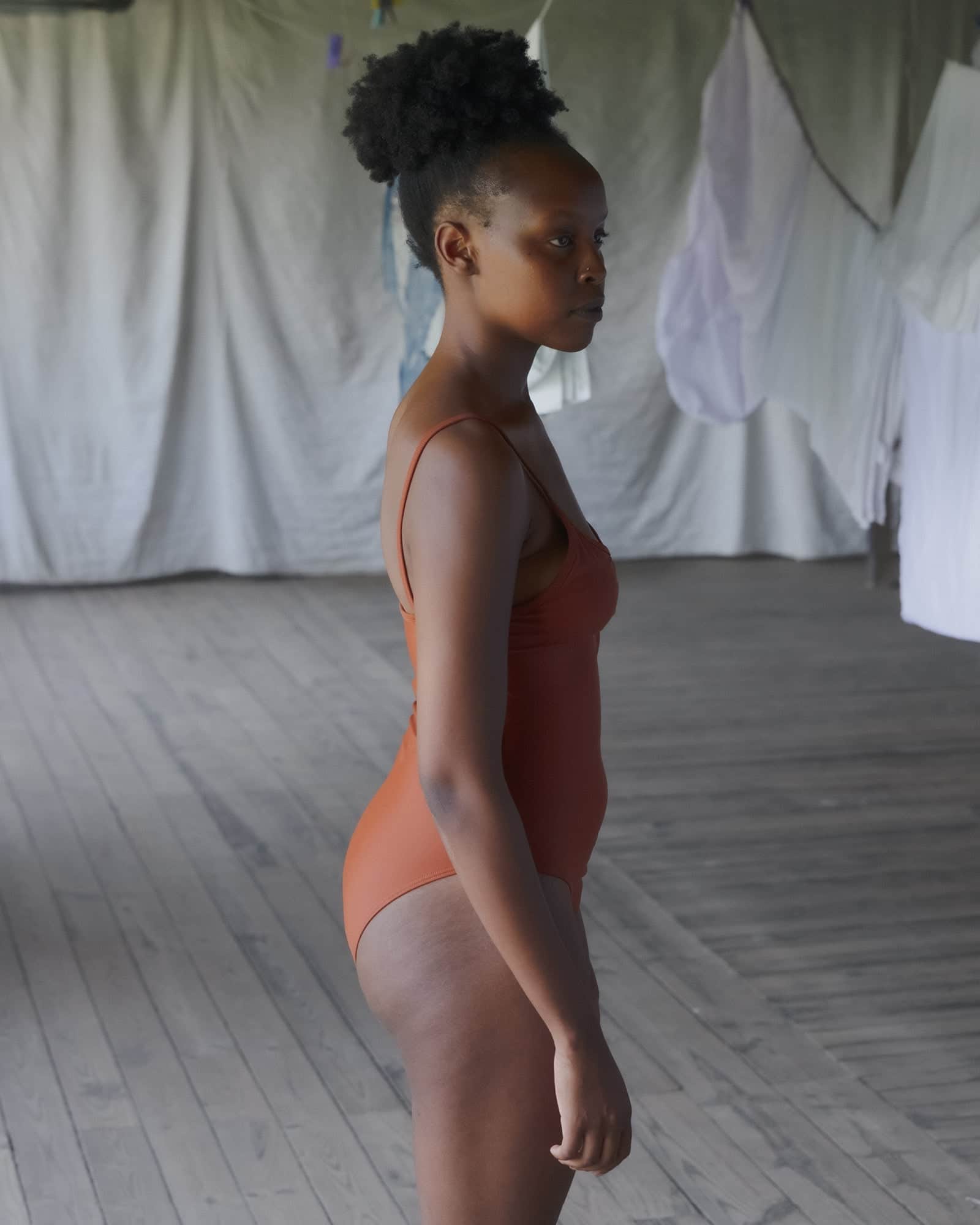 BASERANGE KNITTED HEART SWIM BODY