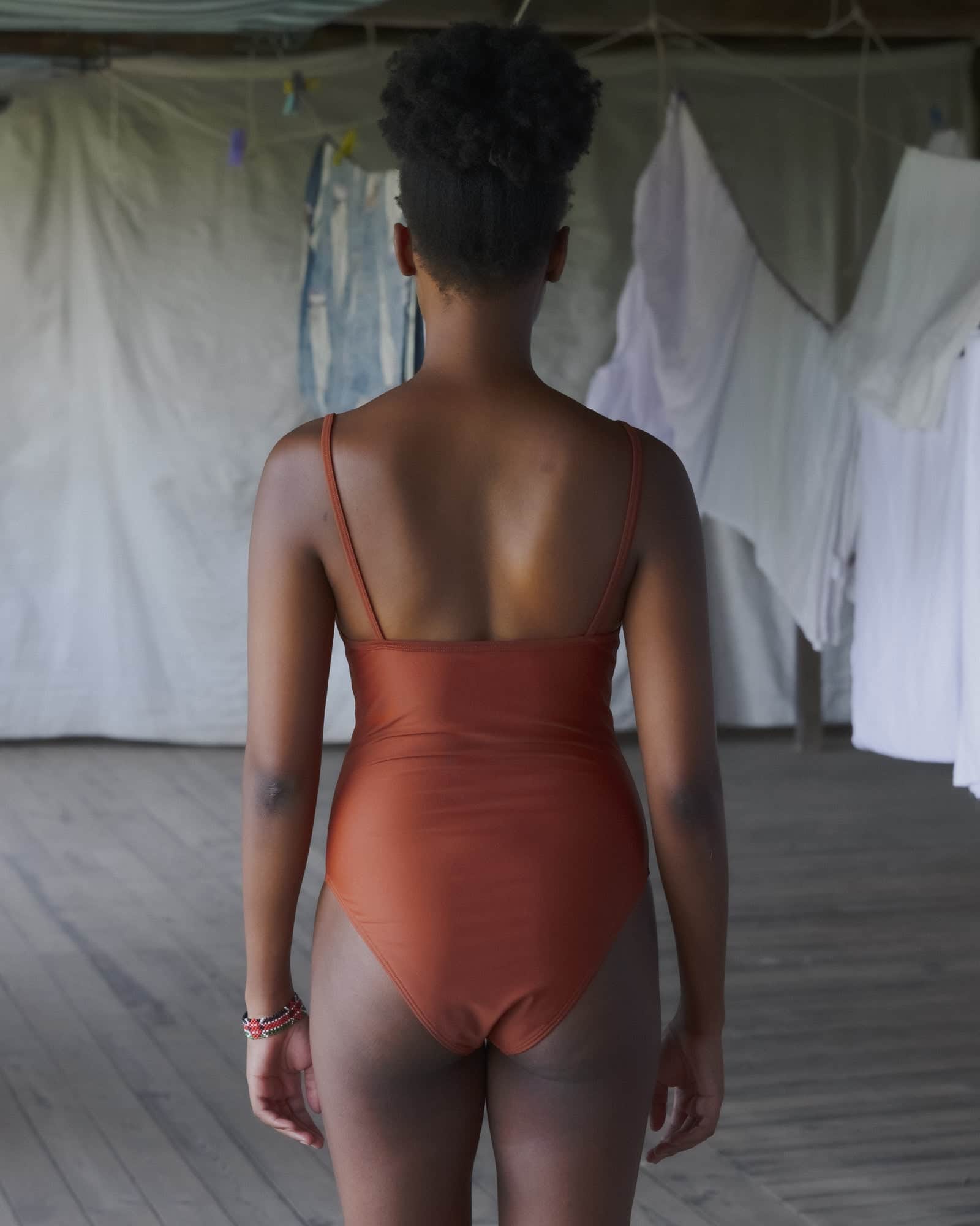 BASERANGE KNITTED HEART SWIM BODY