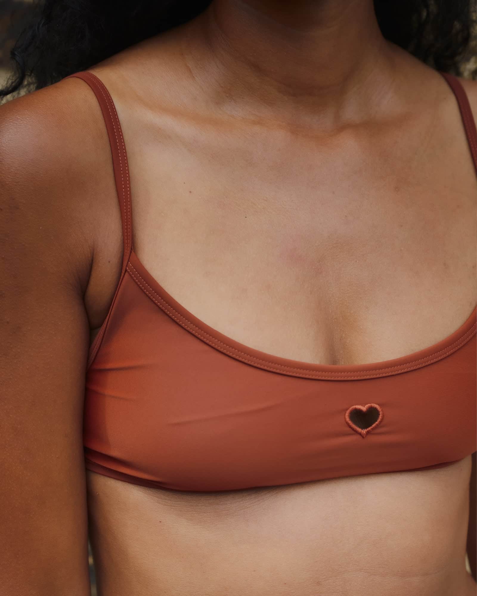 BASERANGE KNITTED HEART SWIM TOP