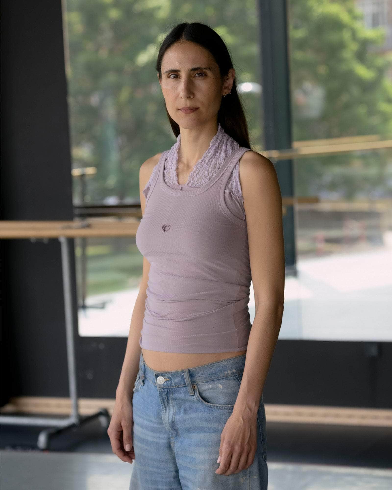 BASERANGE KNITTED HEART TANK