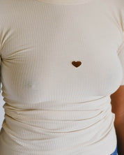 BASERANGE KNITTED HEART TEE SHIRT