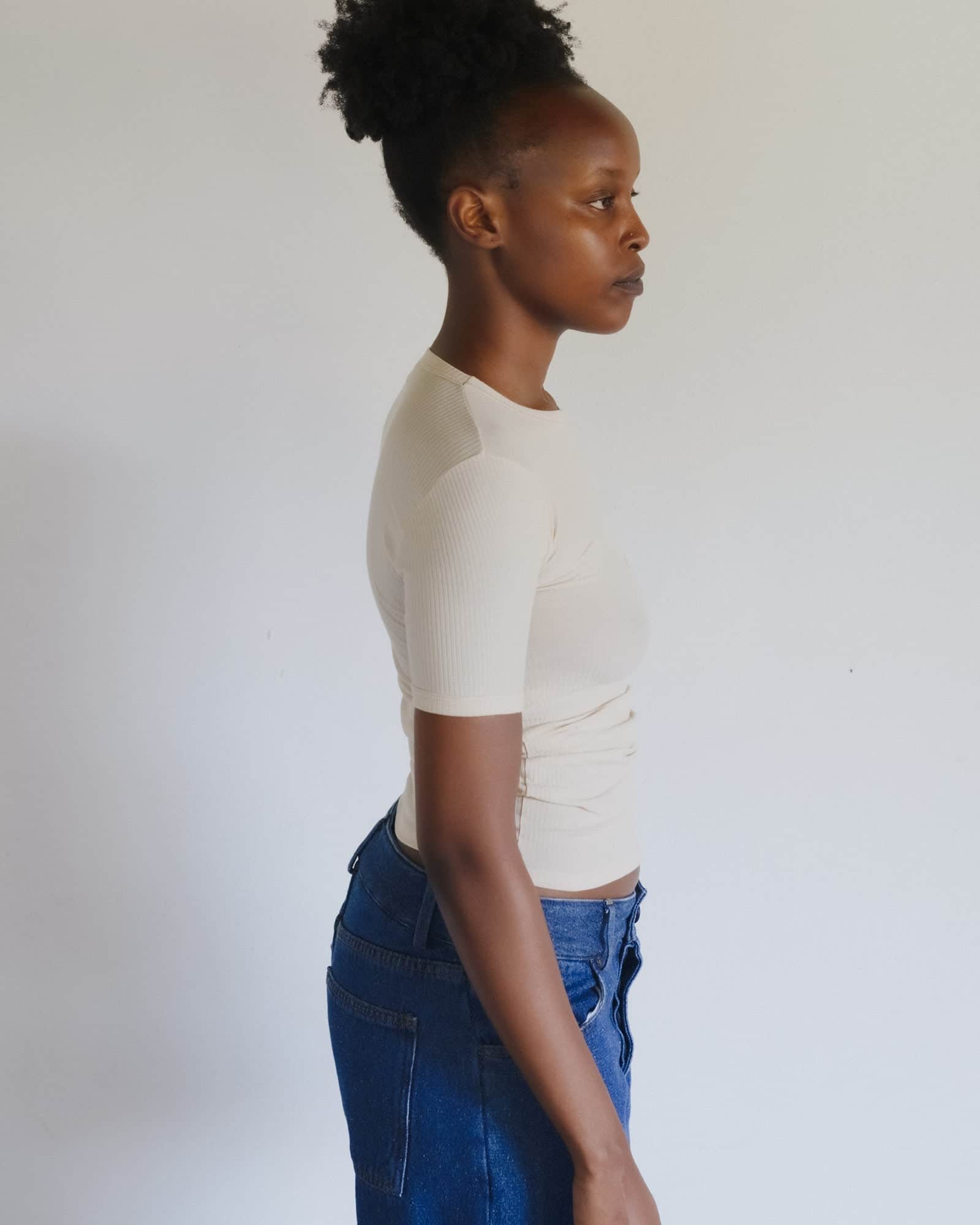 BASERANGE KNITTED HEART TEE SHIRT