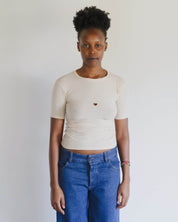 BASERANGE KNITTED HEART TEE SHIRT