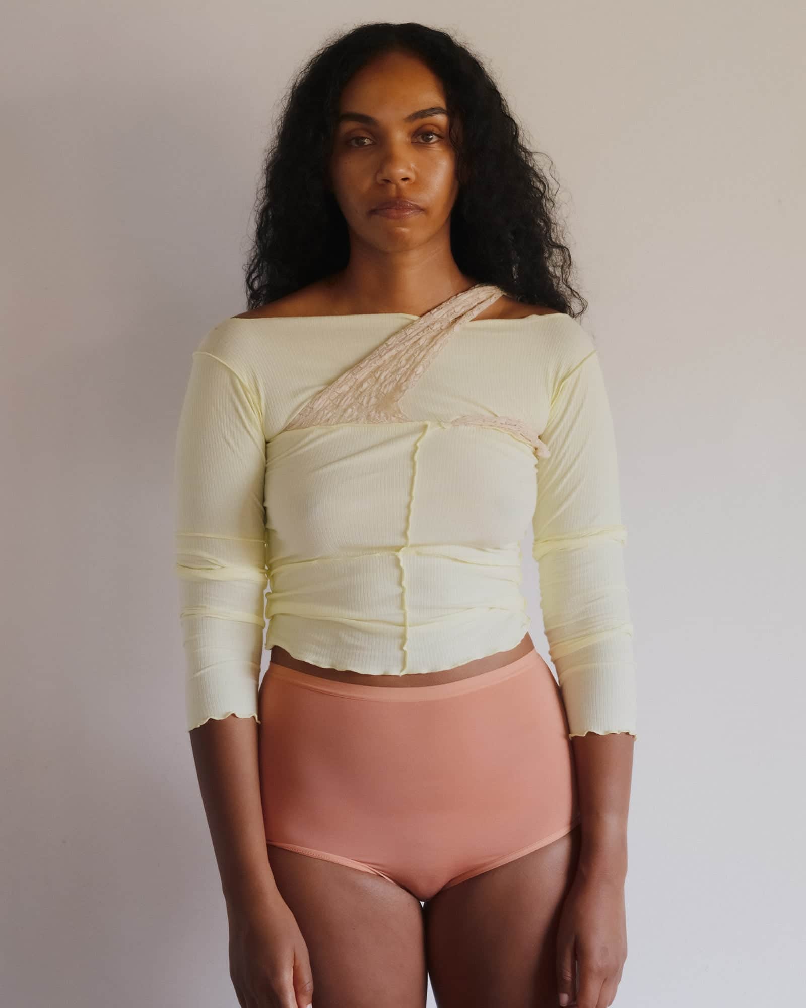 BASERANGE KNITTED HUSK LONG SLEEVE TEE