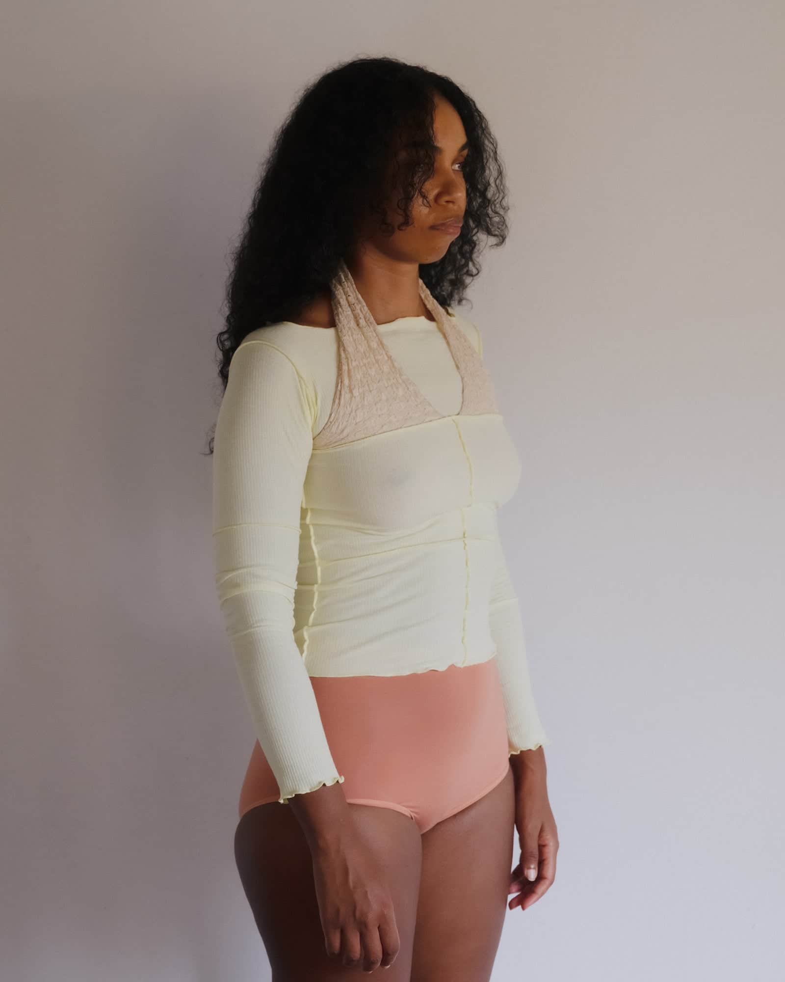 BASERANGE KNITTED HUSK LONG SLEEVE TEE