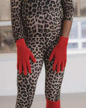 BASERANGE KNITTED MELOGRANO RED / ONE SIZE TIER HOOD & RIBBED GLOVES