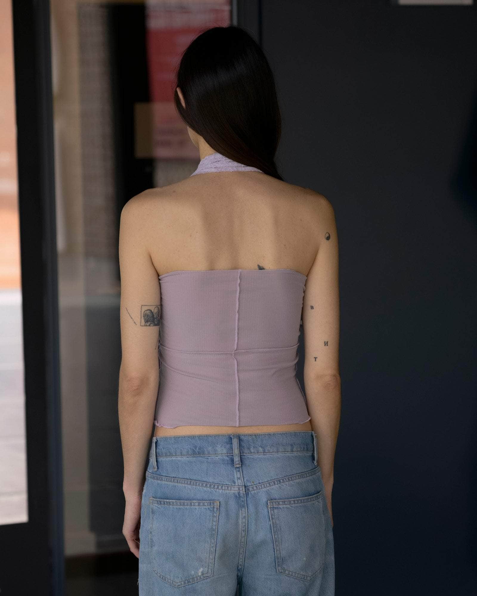 BASERANGE KNITTED NEHRU HALTER TOP