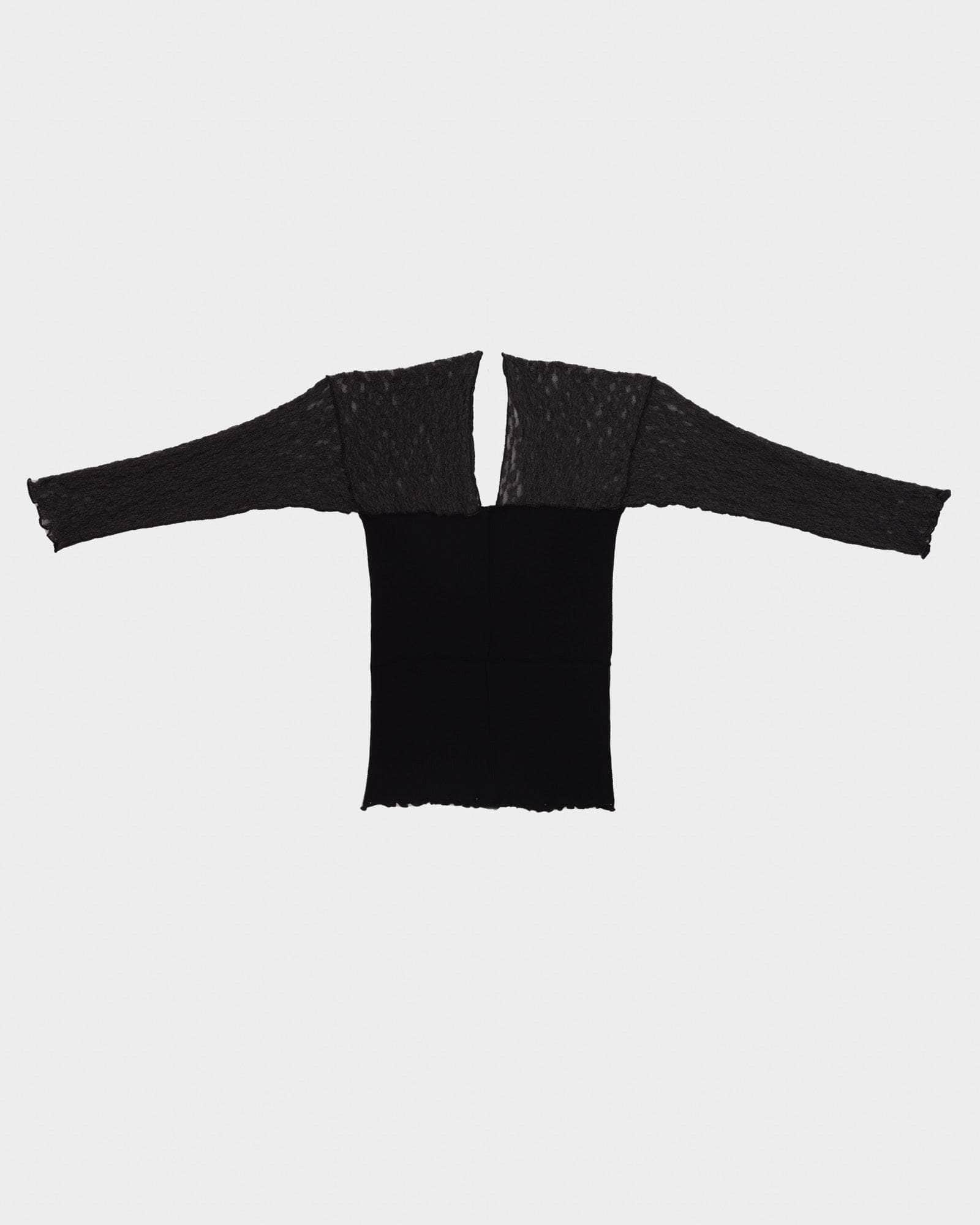 Nehru Long Sleeve Tee in Black | Organic cotton lace | Baserange