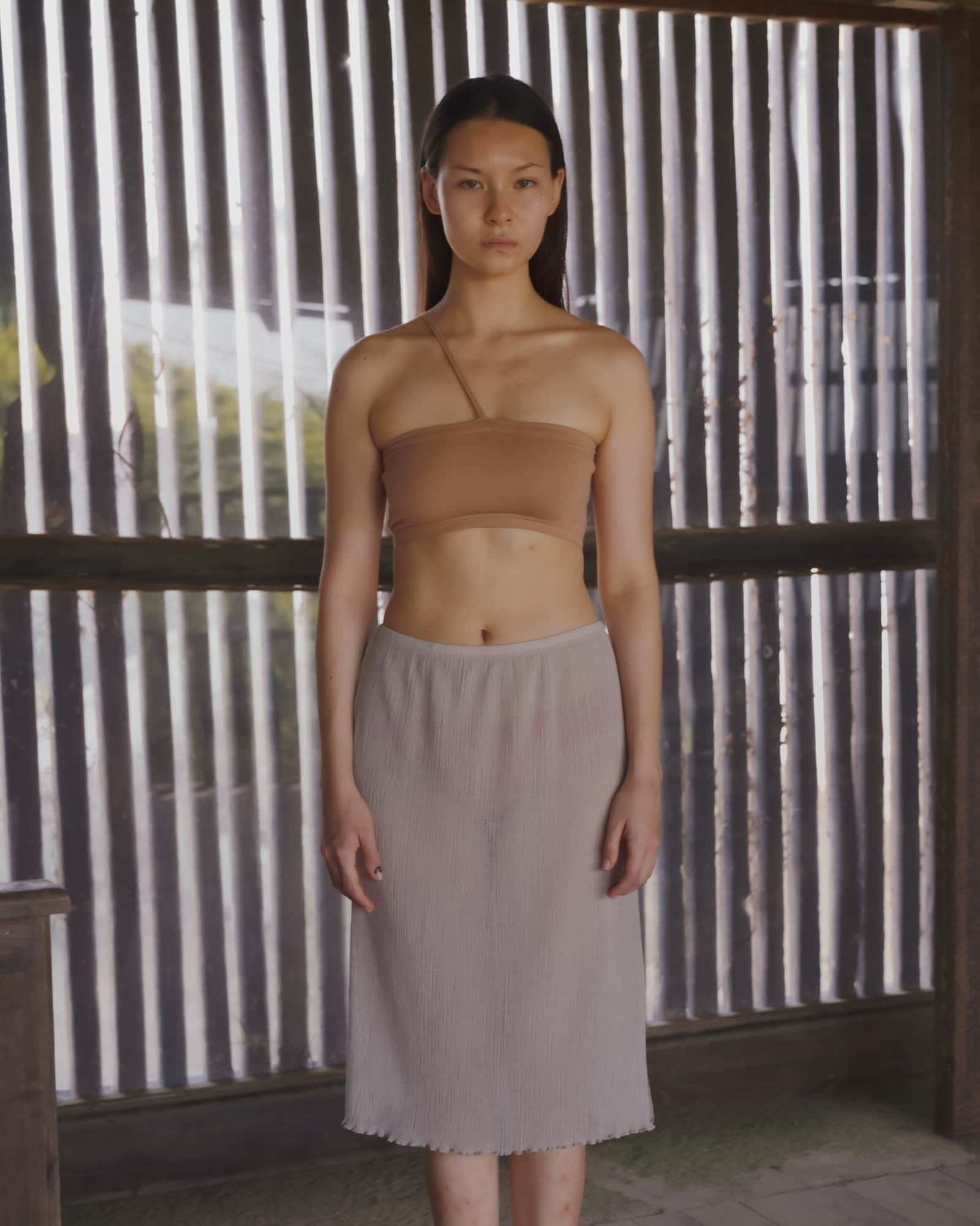 BASERANGE KNITTED NIDA ONE STRAP BRA