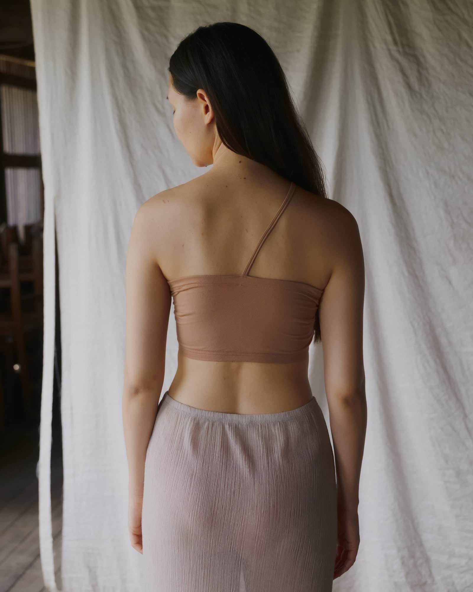 BASERANGE KNITTED NIDA ONE STRAP BRA