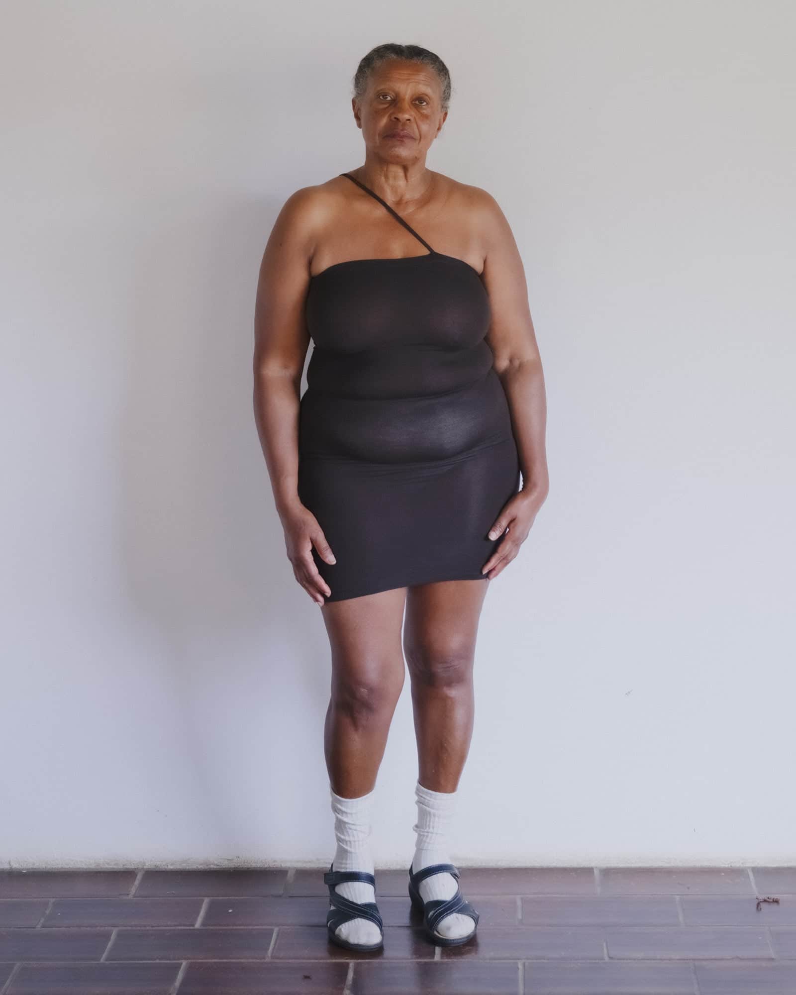 BASERANGE KNITTED NIDA ONE STRAP SLIP DRESS