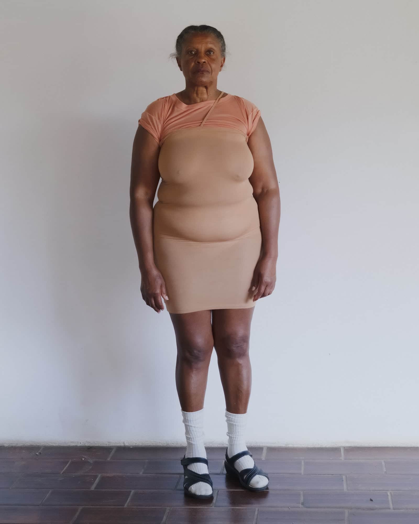 BASERANGE KNITTED NIDA ONE STRAP SLIP DRESS