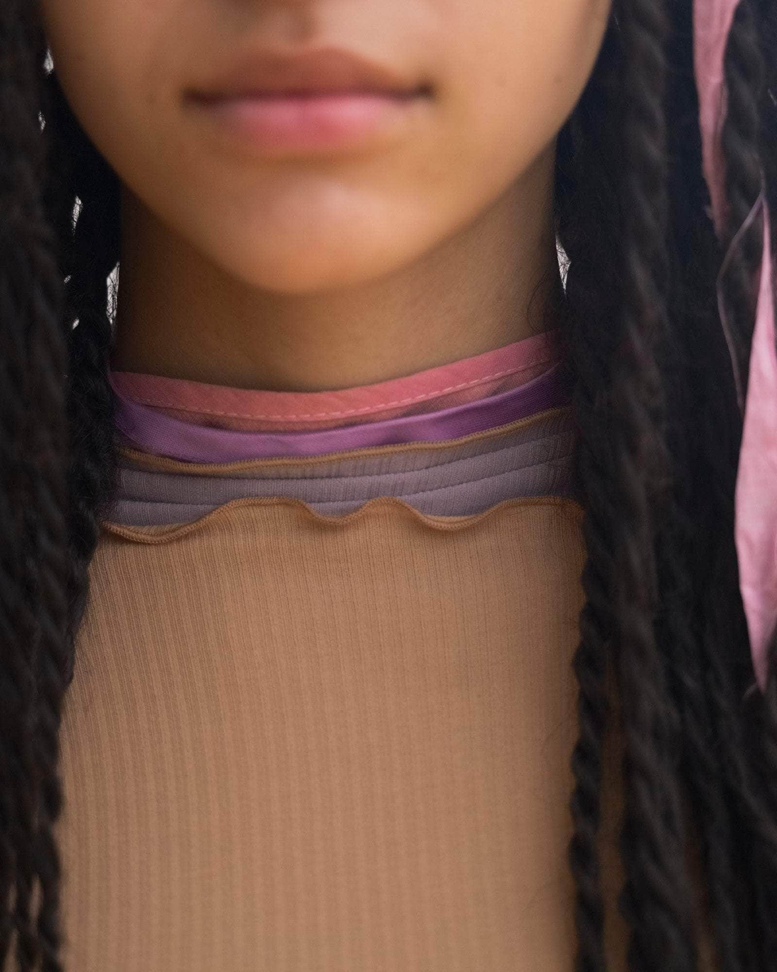 BASERANGE KNITTED OMATO 3/4 TEE SHIRT