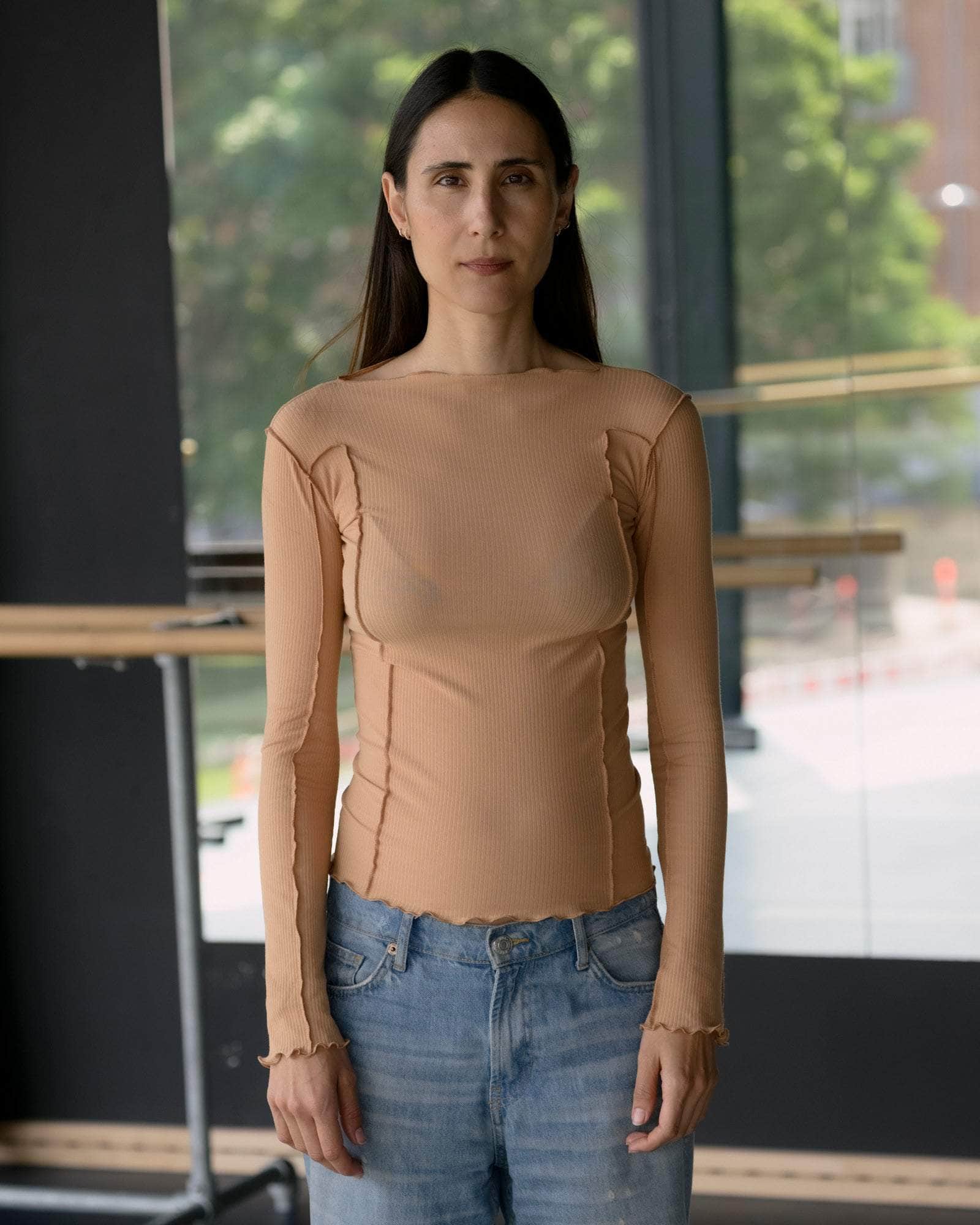 BASERANGE KNITTED OMATO LONG SLEEVE TEE